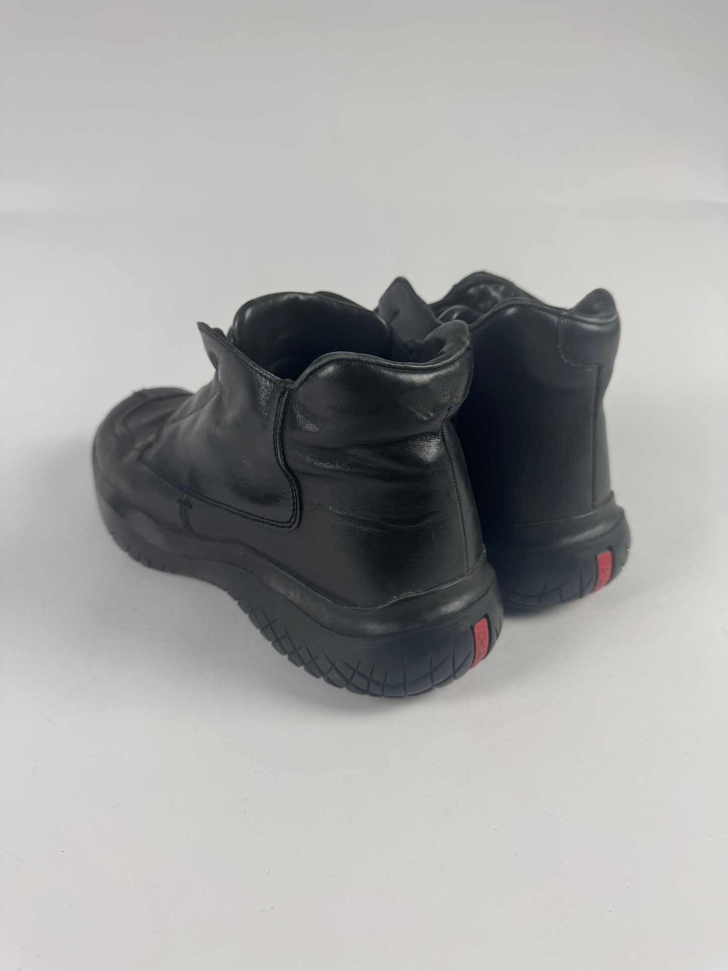 Prada Vibram Dark Leather Mid Boots FW 1999 - 10 IT/45 EU