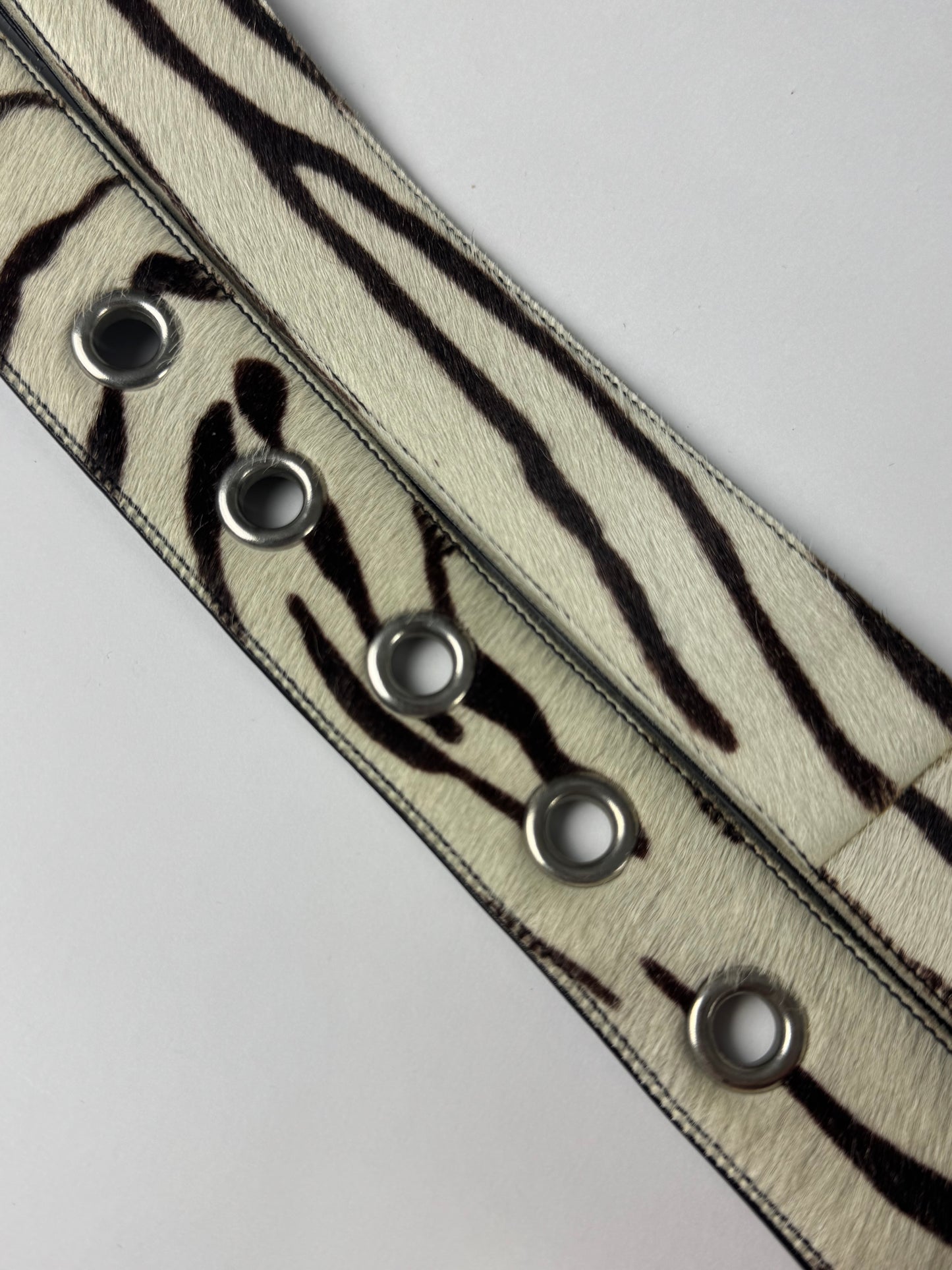Prada Sample Zebra Pony Hair Belt FW 2000s - 105 CM