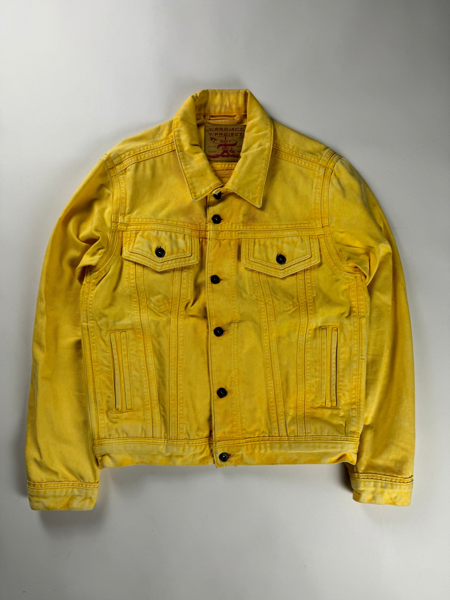 Y/Project Sample Yellow Denim Double Stone Wash Seam Jacket SS 2020 - S