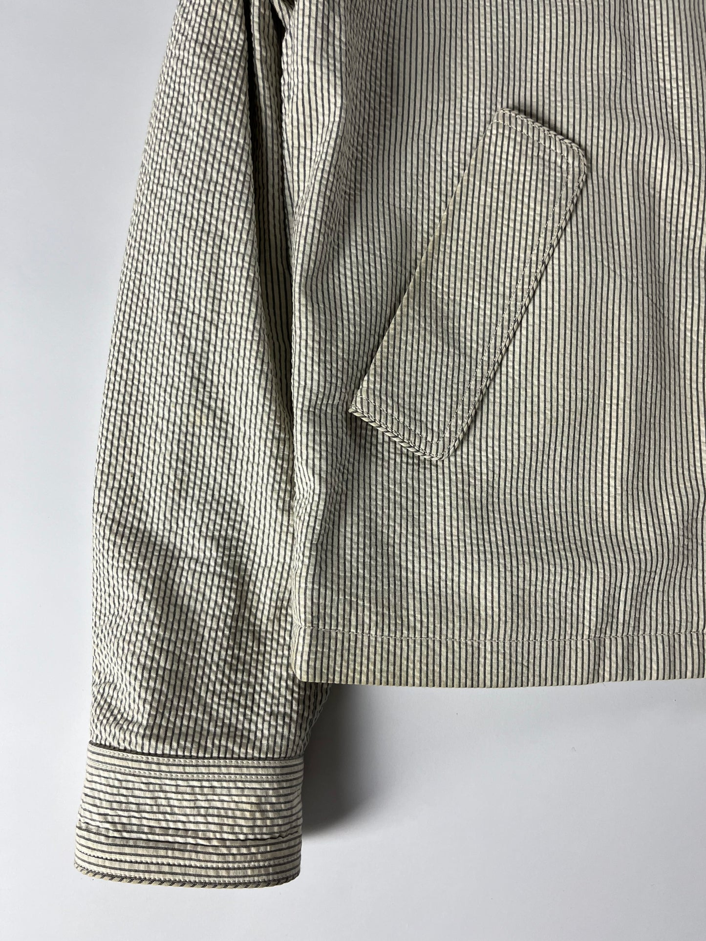 Louis Vuitton Cotton Incrusted Lambskin Leather Striped Jacket 2000s - L