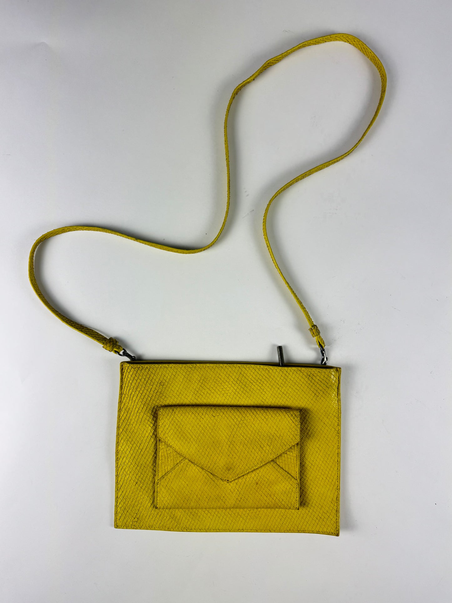 Helmut Lang Sample Shoulder Enveloppe Pocket Snakeskin Bag - OS