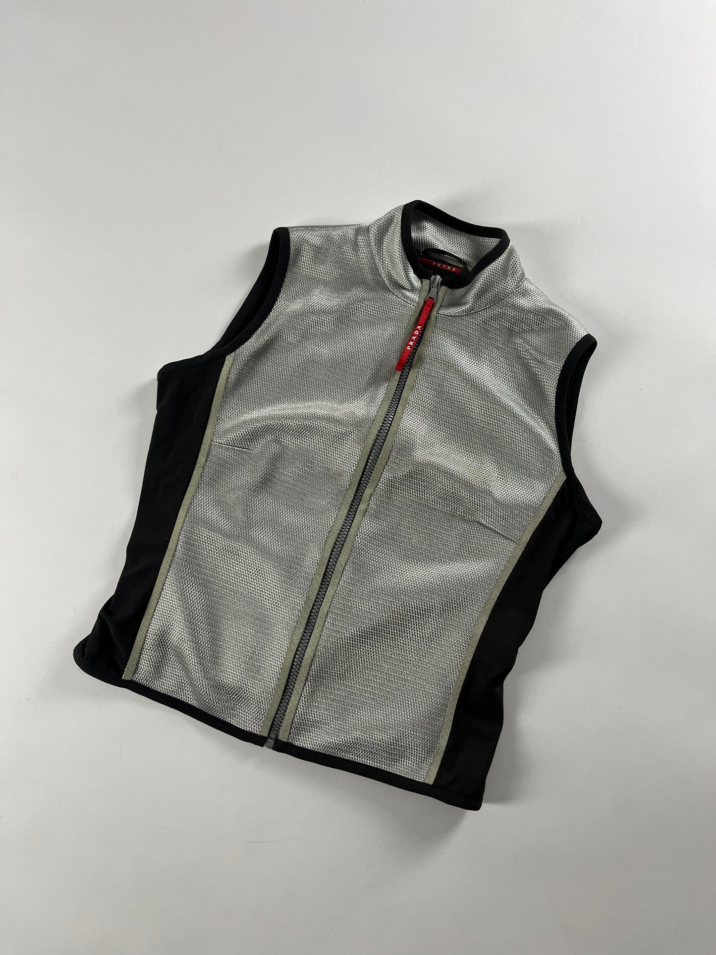 Prada Crop Mesh Zipper Vest SS 2000 - S