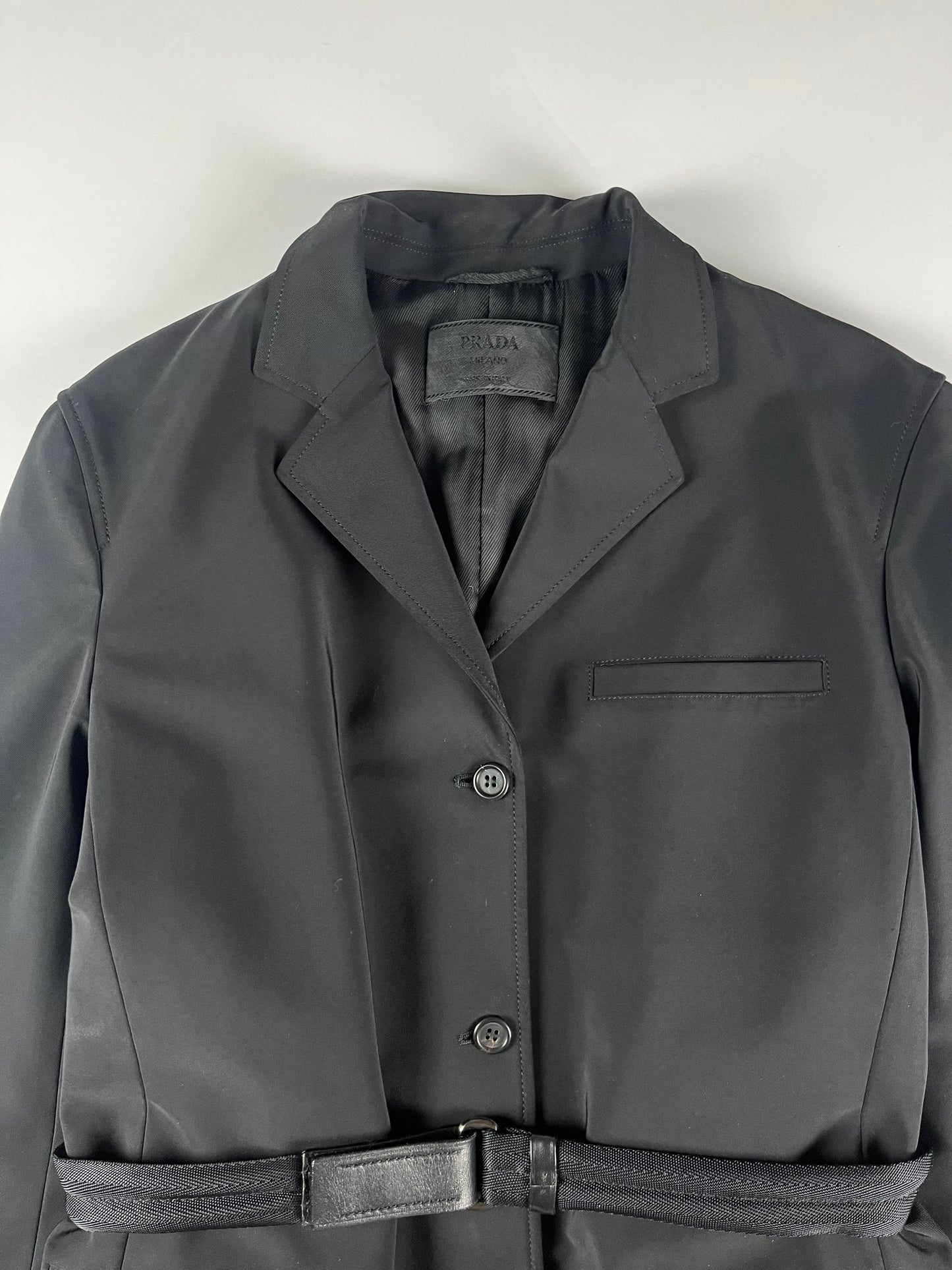 Prada Belted Linen Formal Overcoat FW 1999 - S