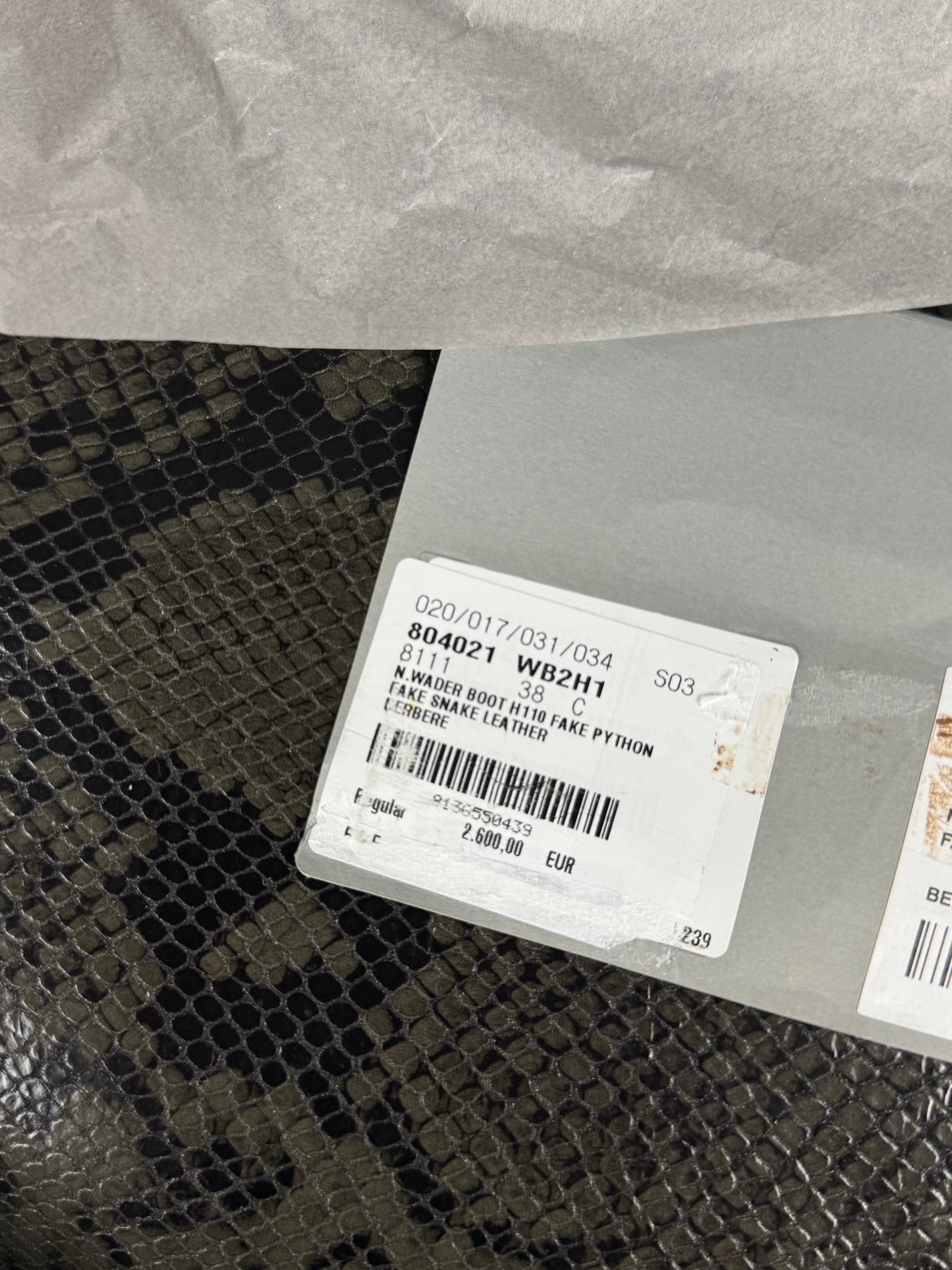 Balenciaga New Wader Boot Snake Python Leather Effect Oversized Boots FW 2024 - 38 EU