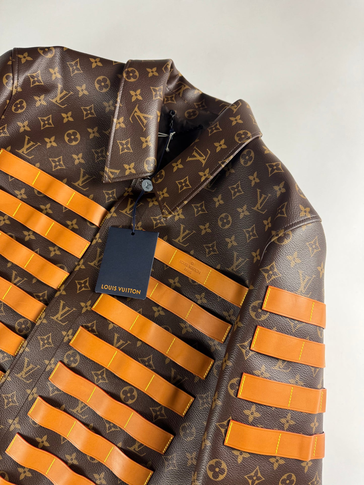 Louis Vuitton Nigo LV toile Monogram Military Leather Jacket Resort 2022 - L