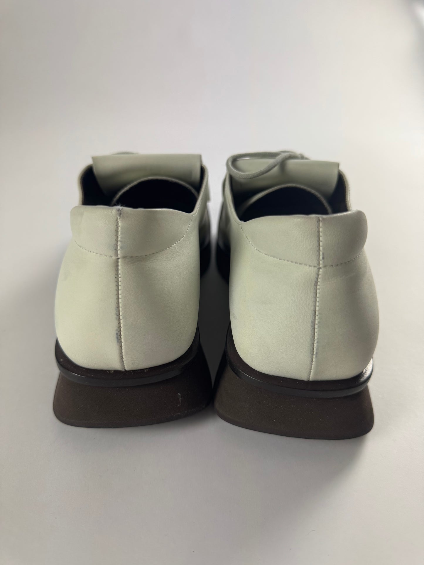 Prada White Platform Loafers Shoes SS 1999 - 38 IT/39 EU