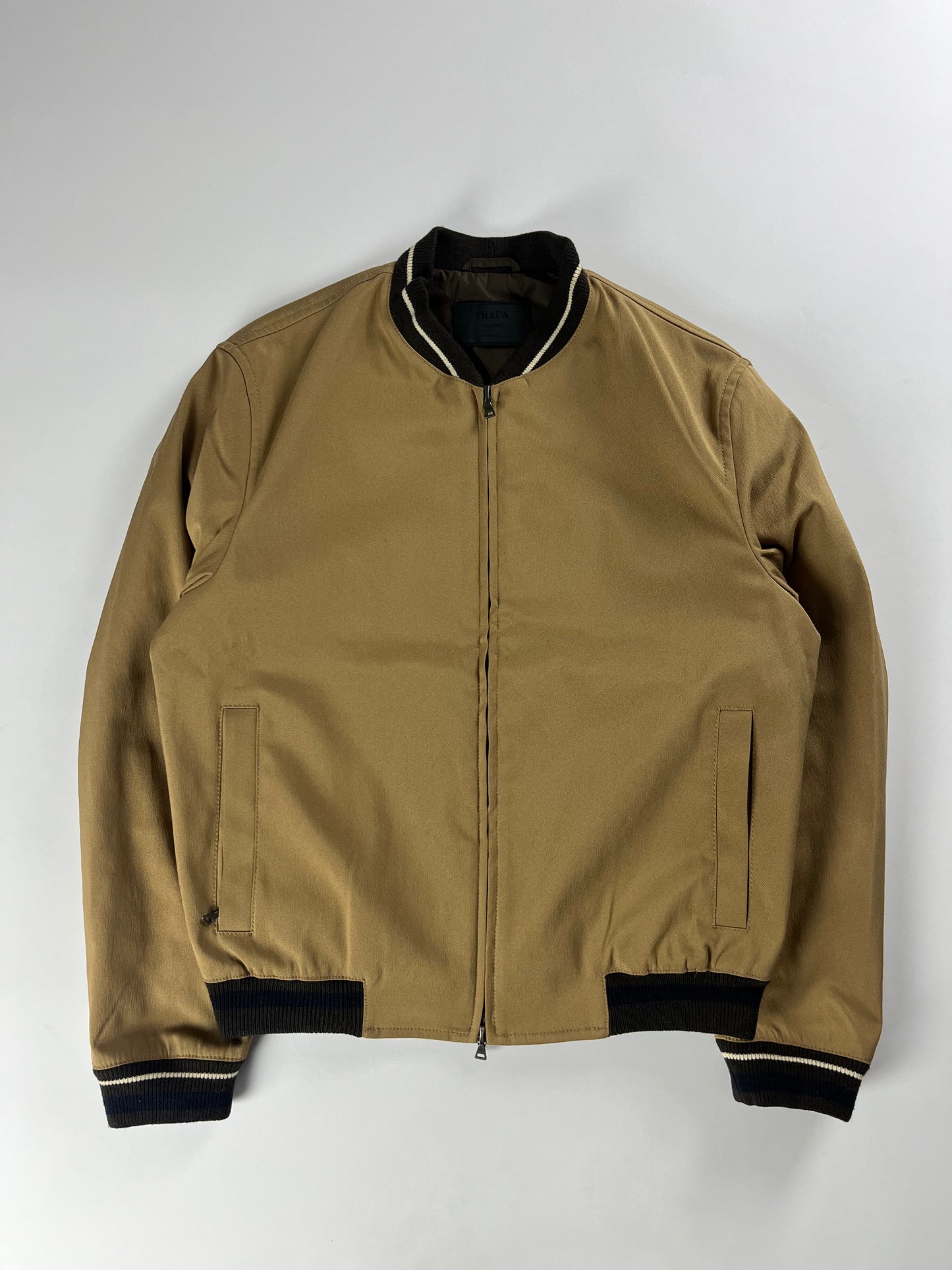 Prada Camel Premium OG Varsity Bomber Jacket FW 2002 - S