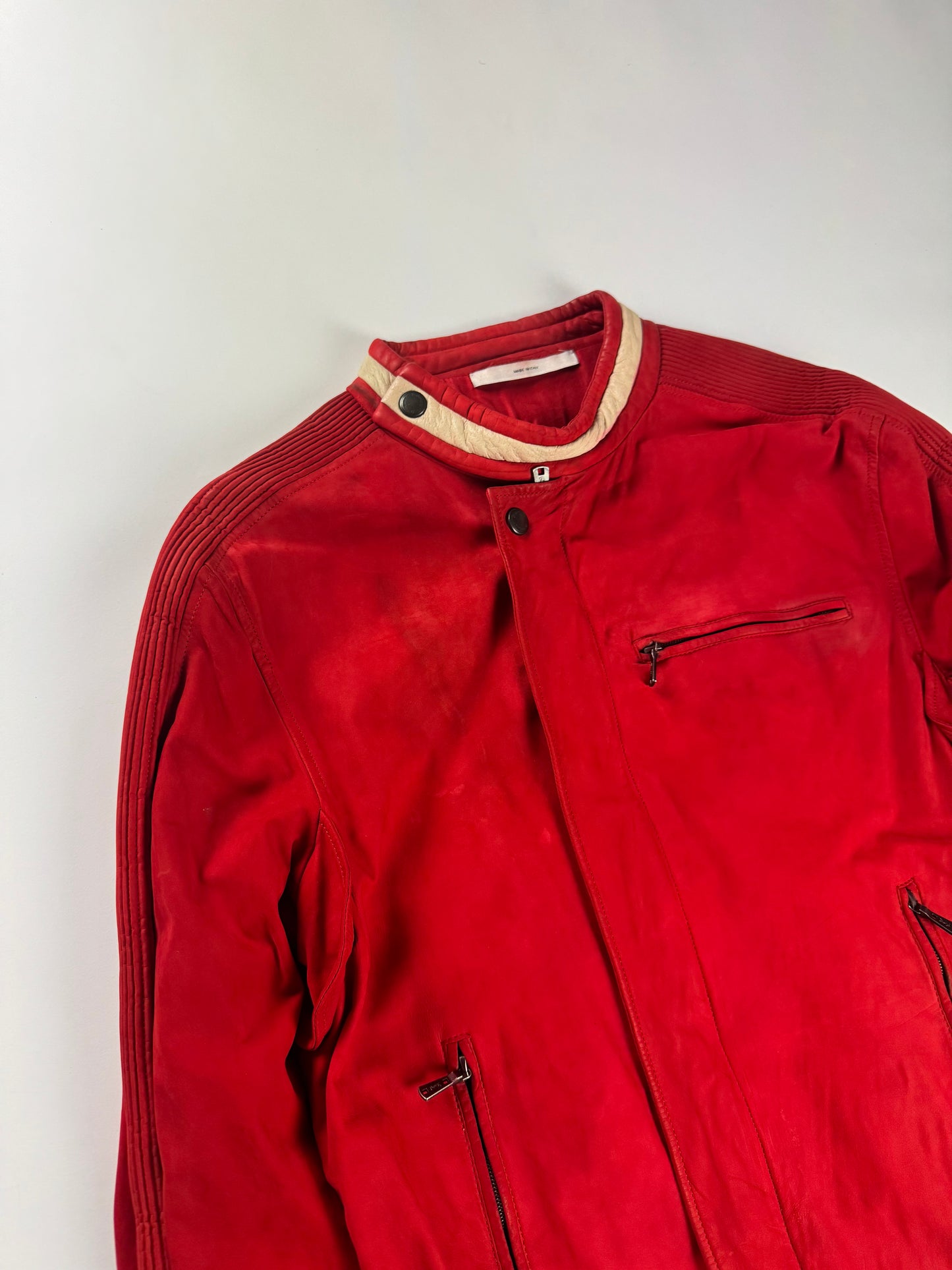 Yves Saint Laurent Rive Gauche Tom Ford Red Leather Motor Jacket SS 2004 - M