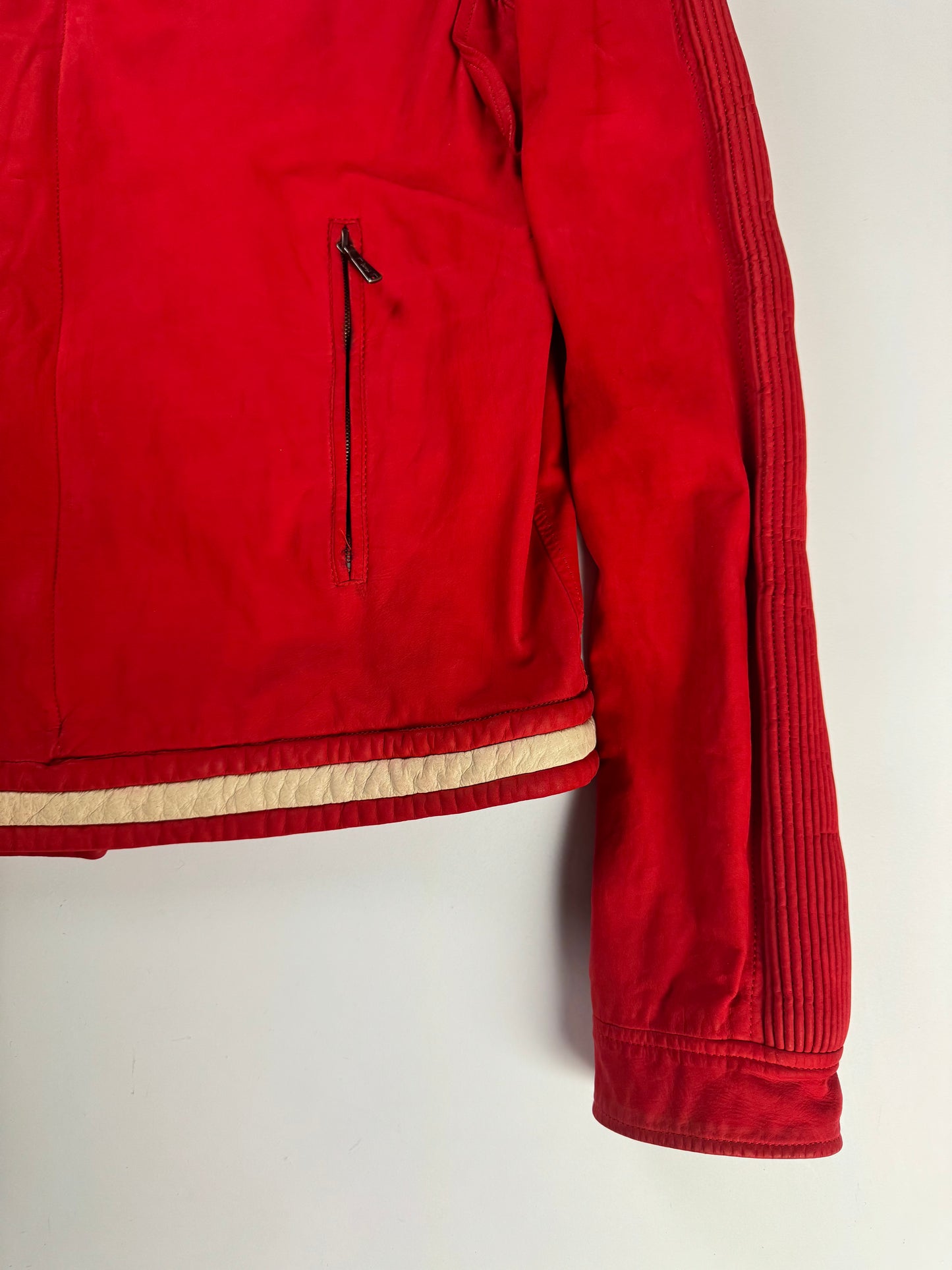 Yves Saint Laurent Rive Gauche Tom Ford Red Leather Motor Jacket SS 2004 - M