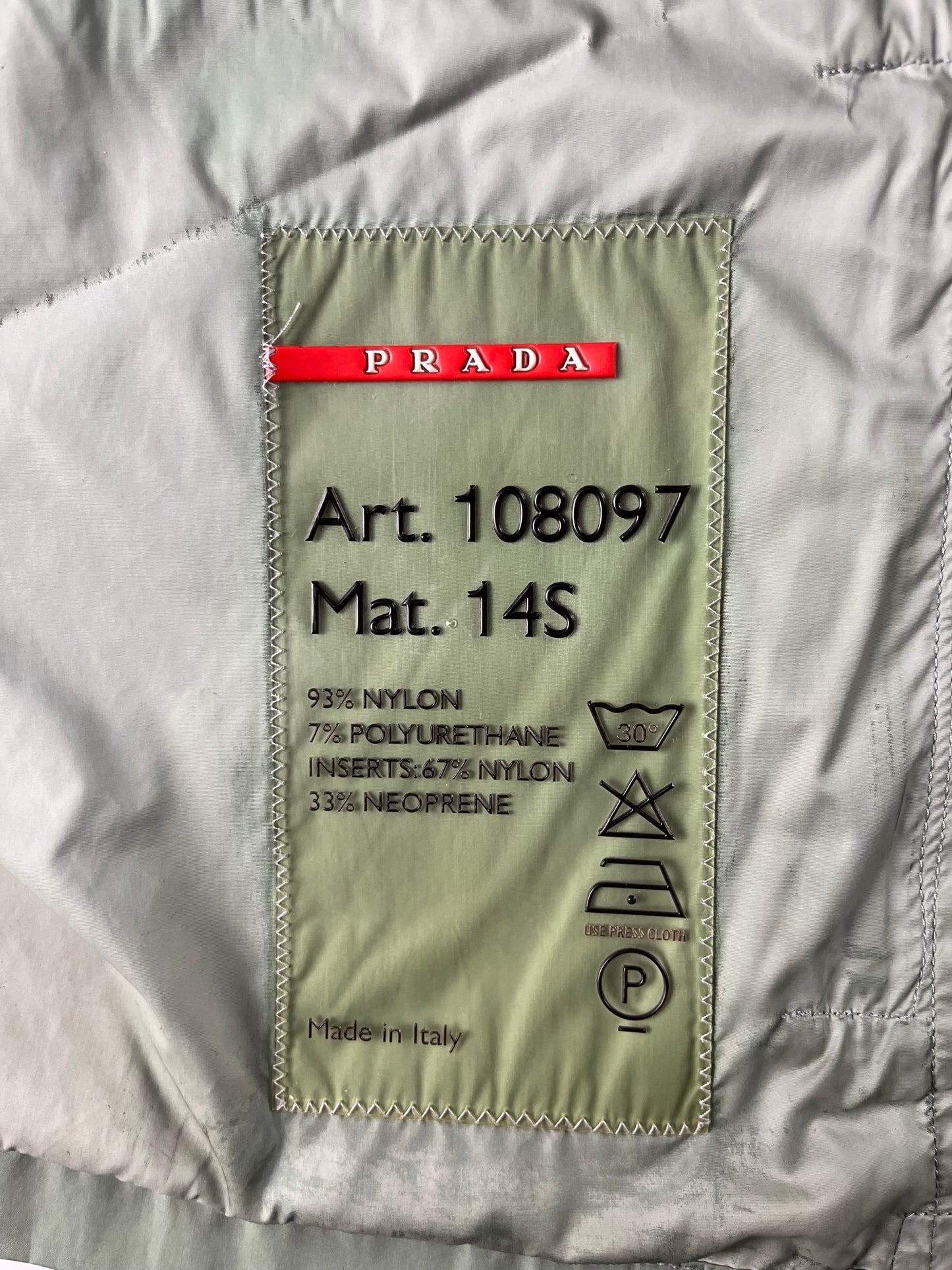 Prada Linea Rossa Technical Nylon Asymmetrical Zip Jacket SS 2000 - S