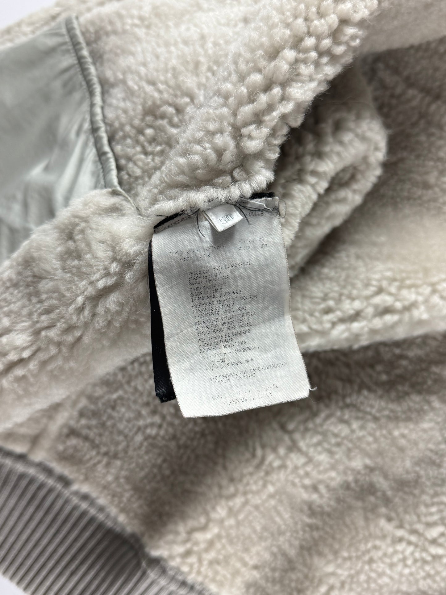 Miu Miu Grey Sheepskin Bomber Shearling Aviator Jacket 2000s - M