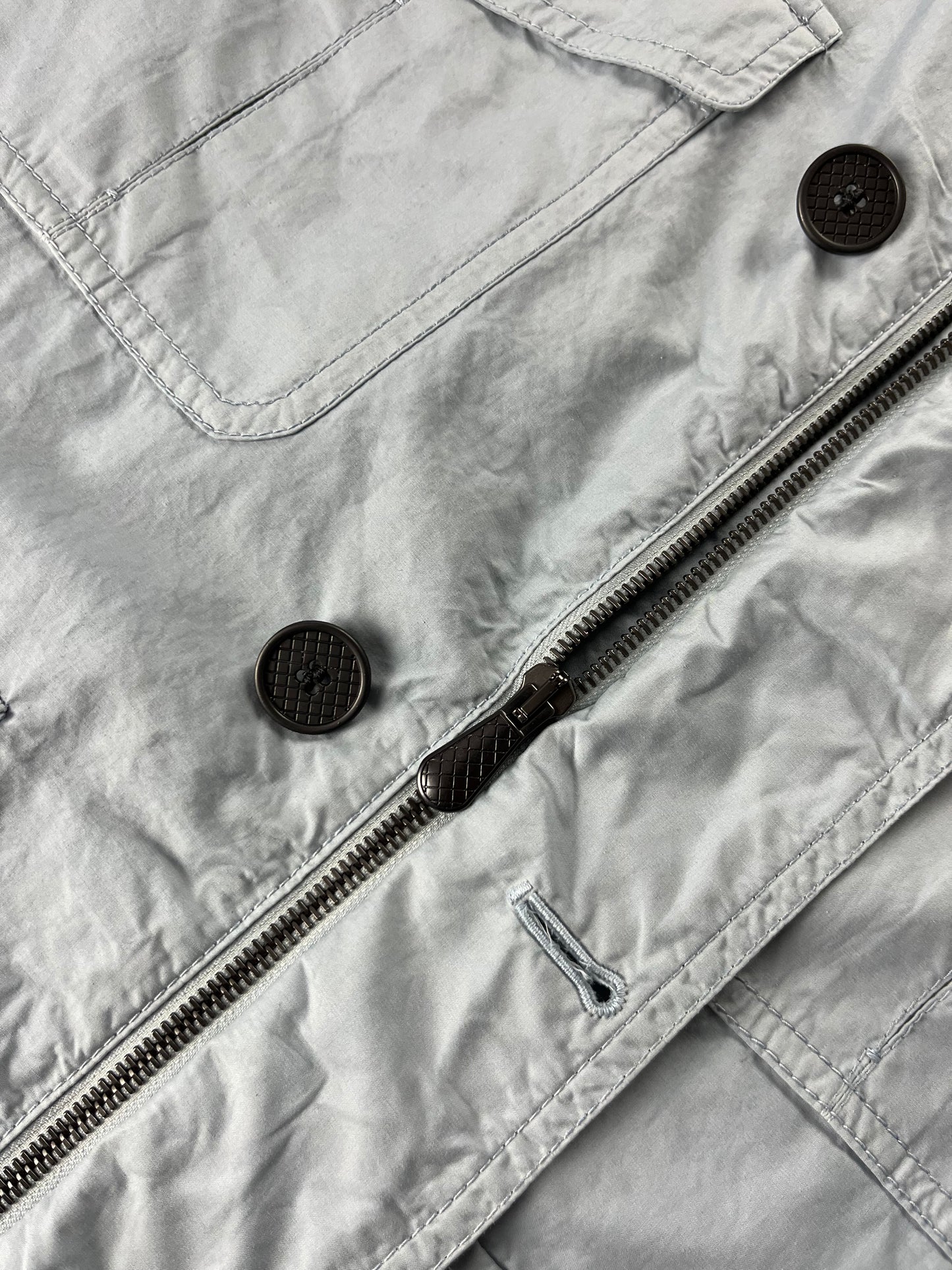 Bottega Veneta Cyan Utility Safari Funnel Collar Jacket SS 2017 - M