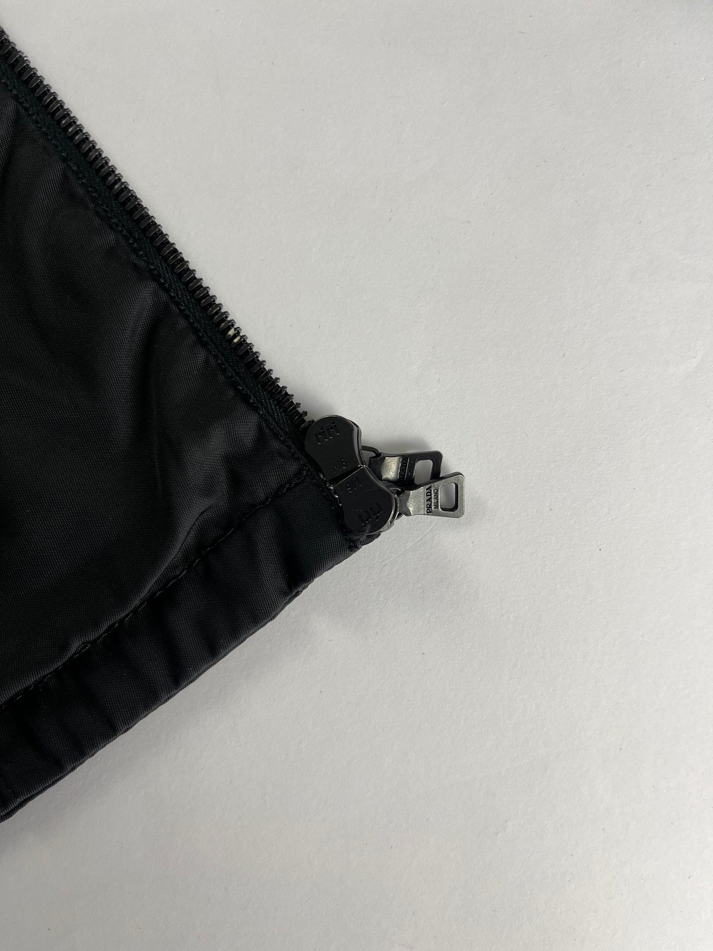 Prada Black Nylon Trucker Double Zip Light Jacket 2000s - S
