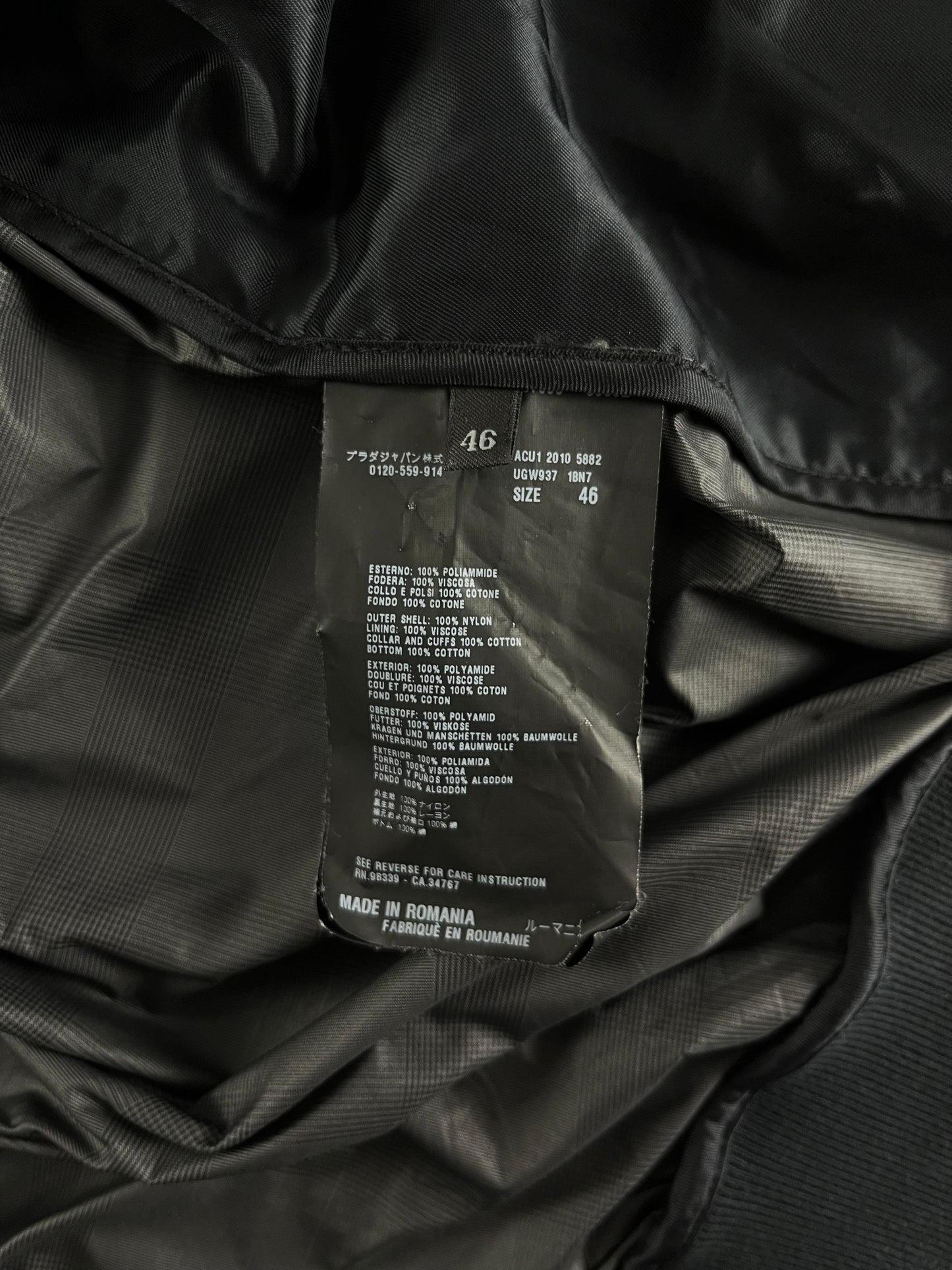 Prada Graphite Lunar Bomber Jacket FW 2010 - S
