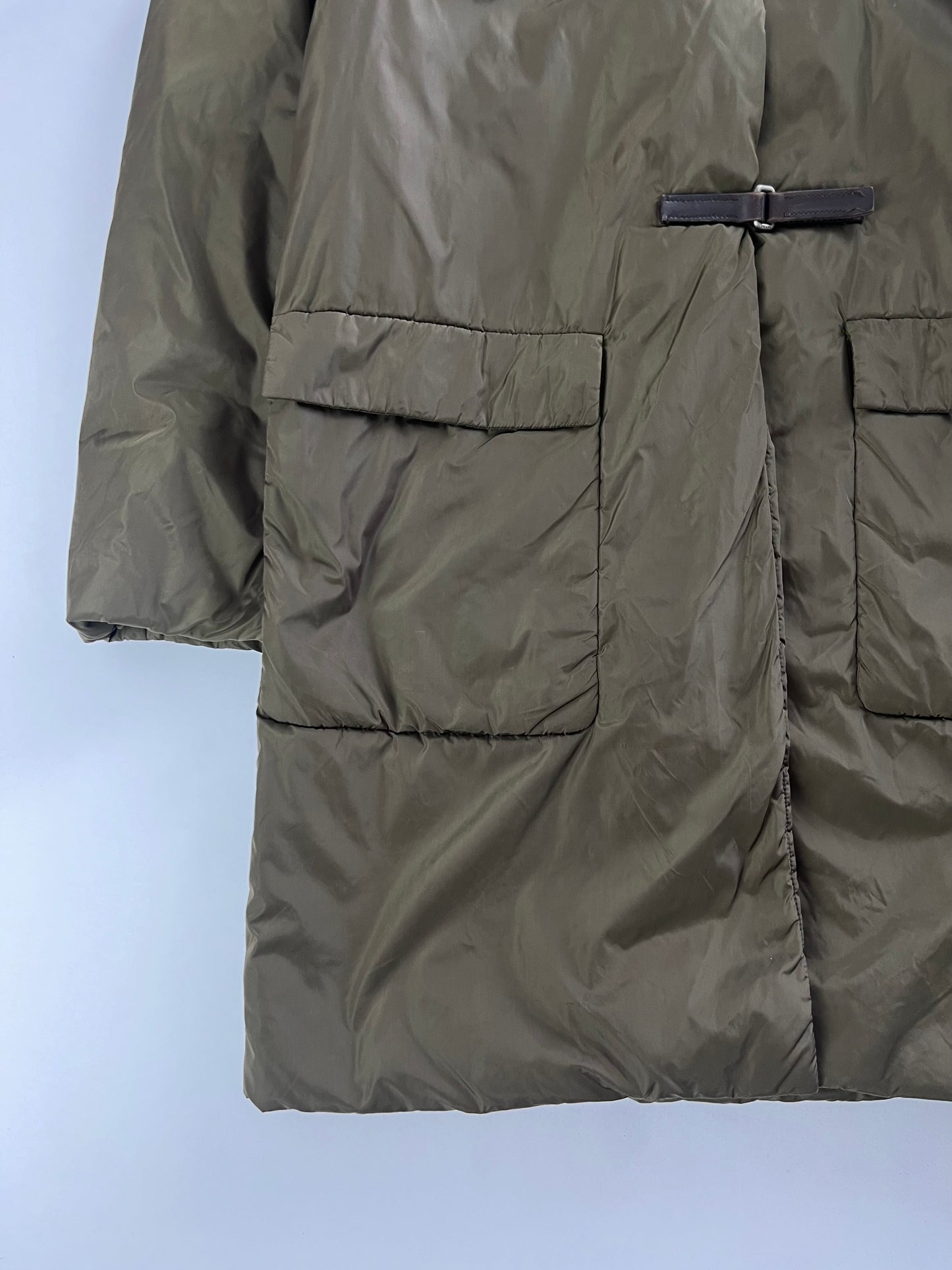 Prada Multi Belt Khaki Nylon Long Safari Coat FW 1999 - S