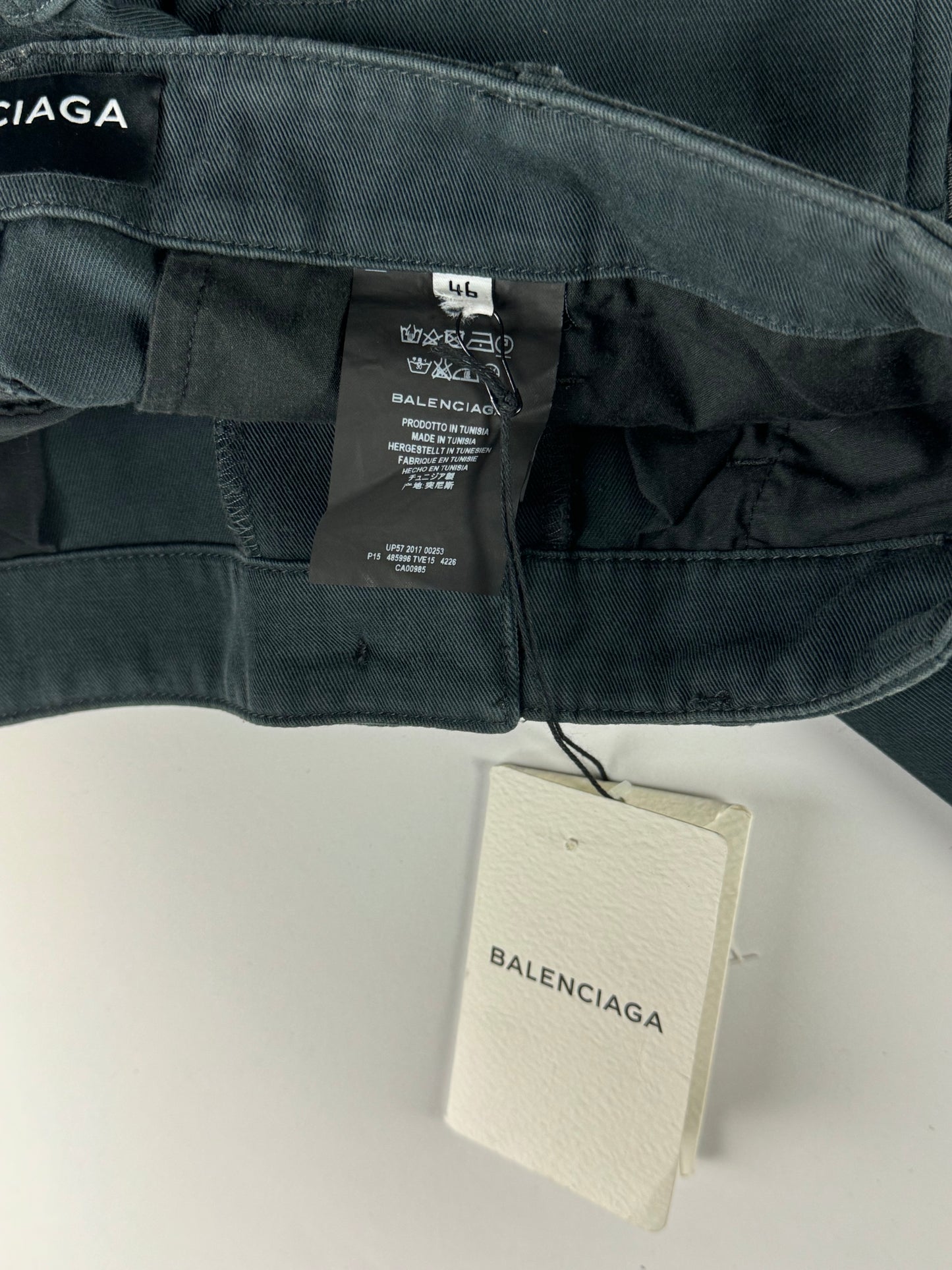 Balenciaga Old Treatment Navy Cargo Pants FW 2017 - S