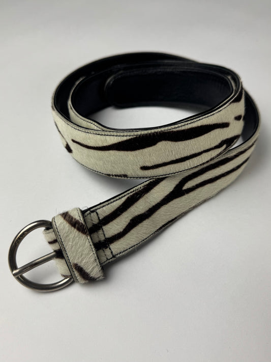 Prada Sample Zebra Pony Hair Belt FW 2000s - 105 CM