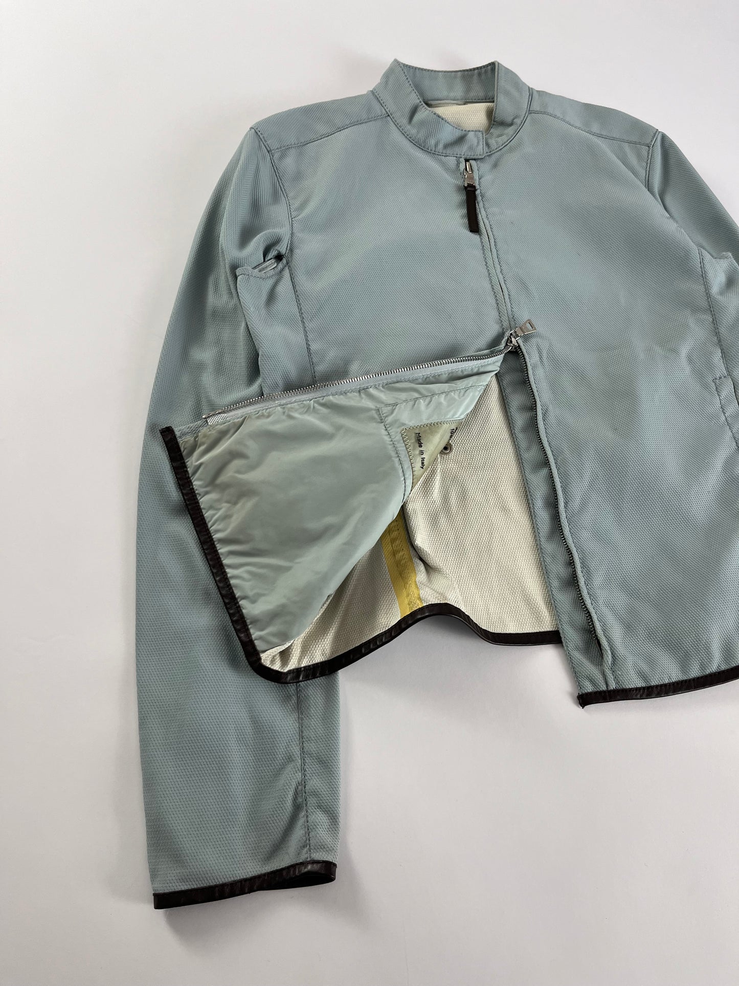 Prada City Blue Light Moto Jacket 2000s - XS