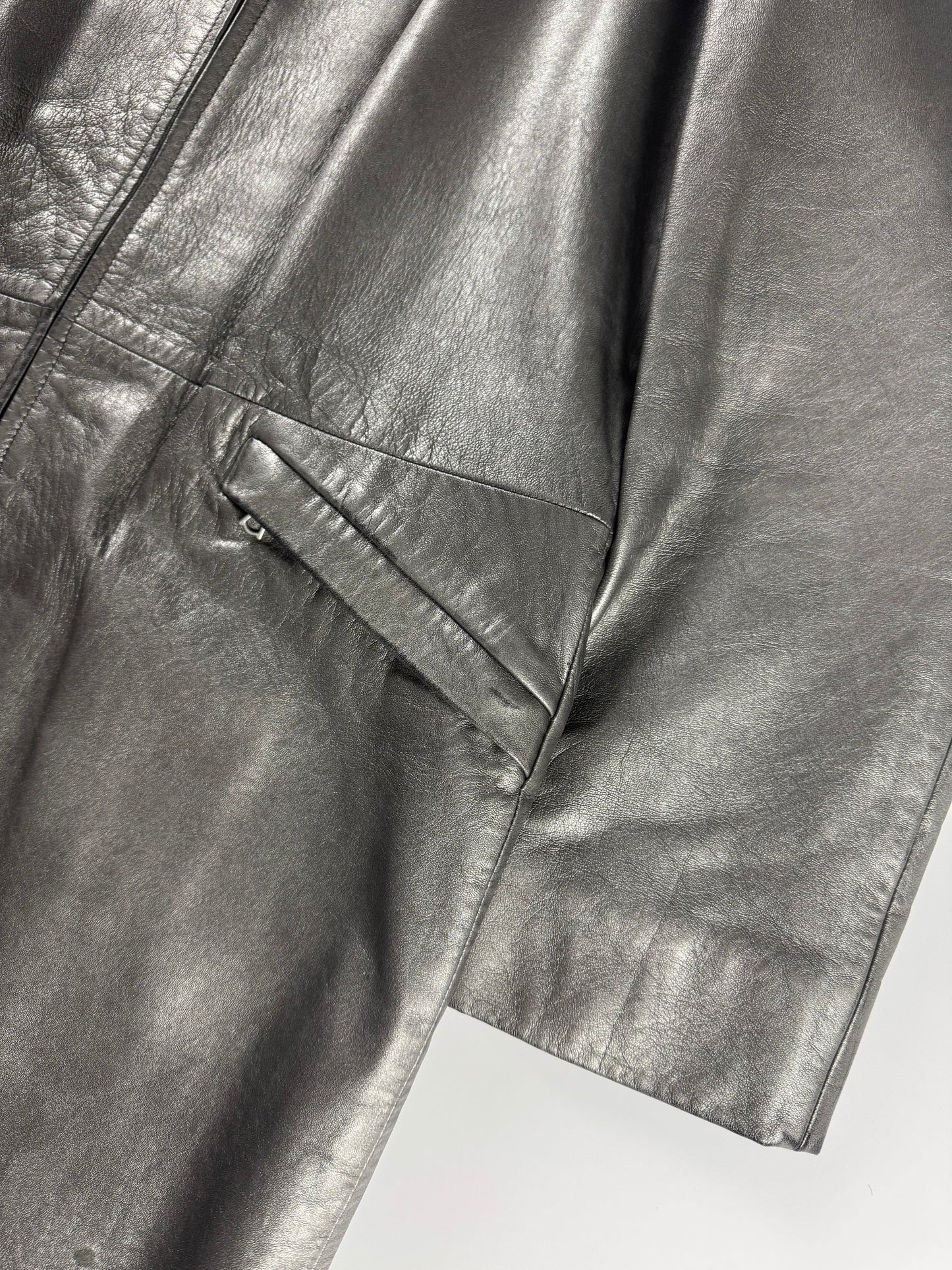 Miu Miu Metallic Leather Double Zip Coat FW 1999 - S
