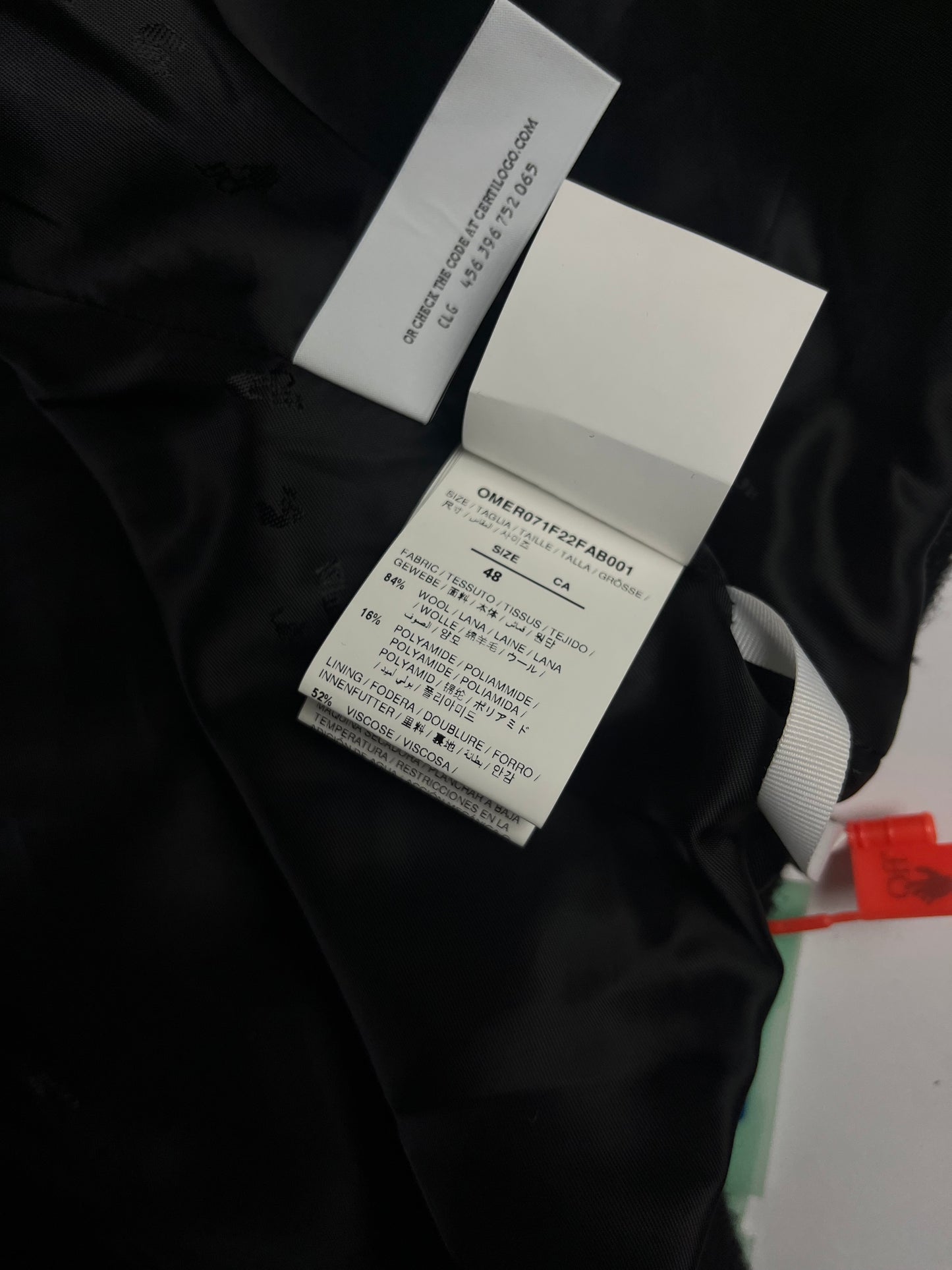 Off-White Intarsia Graffiti Logo Wool Coat SS 2023 - M