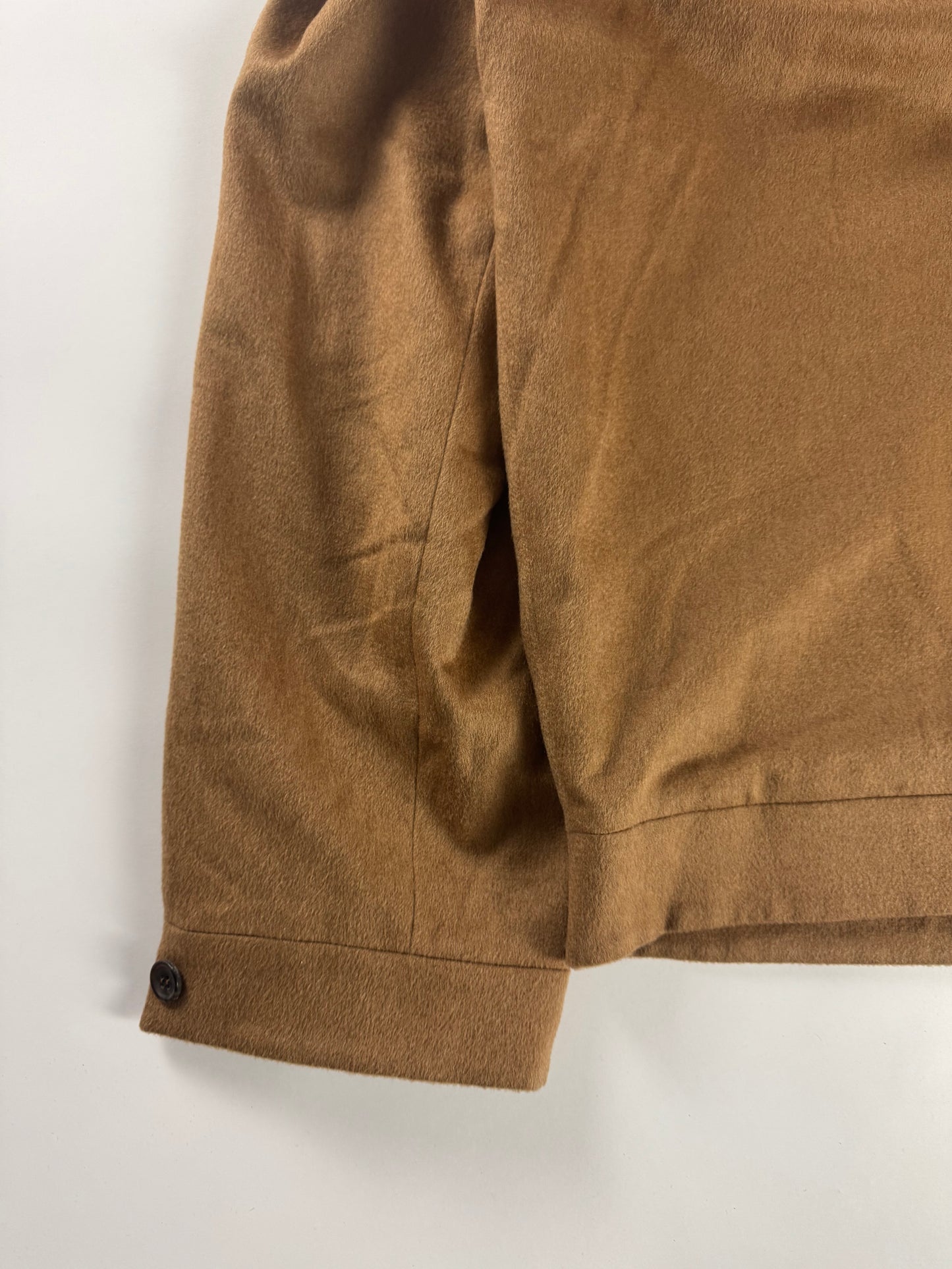 Prada Brown Camel Hair Triangle Logo Classic Jacket FW 2023 - L