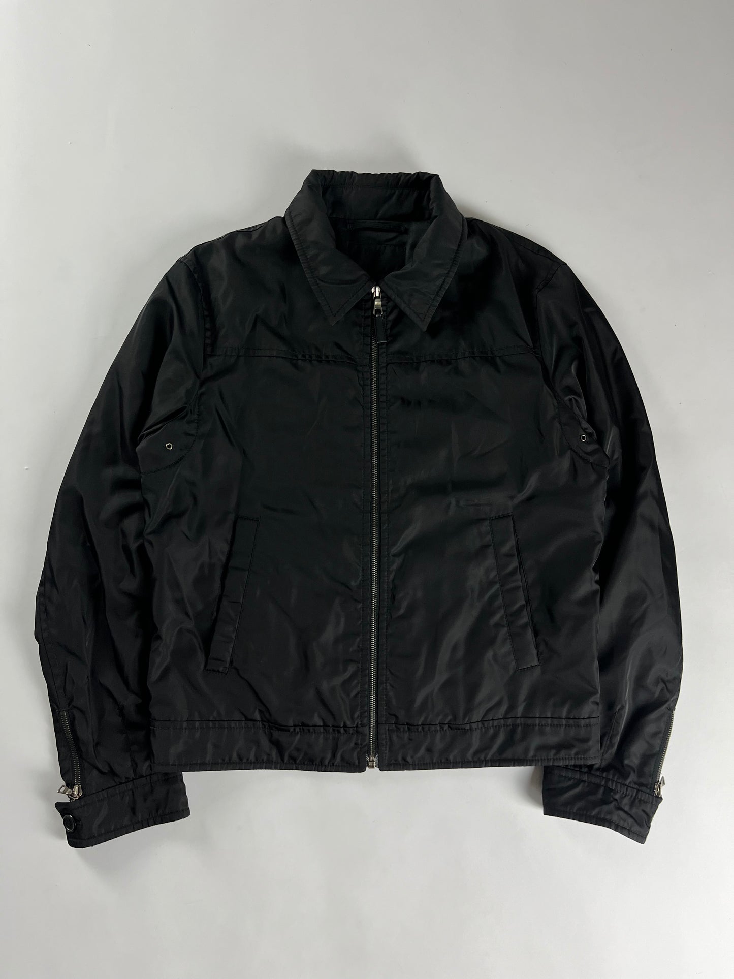 Prada Essential Black Work Trucker Jacket 2000s - L