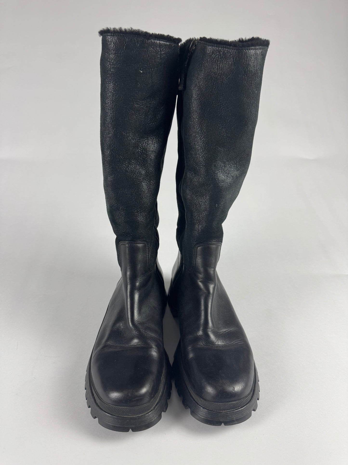 Prada Premium Shearling Combats Boots FW 2003 - 39 IT/40 EU