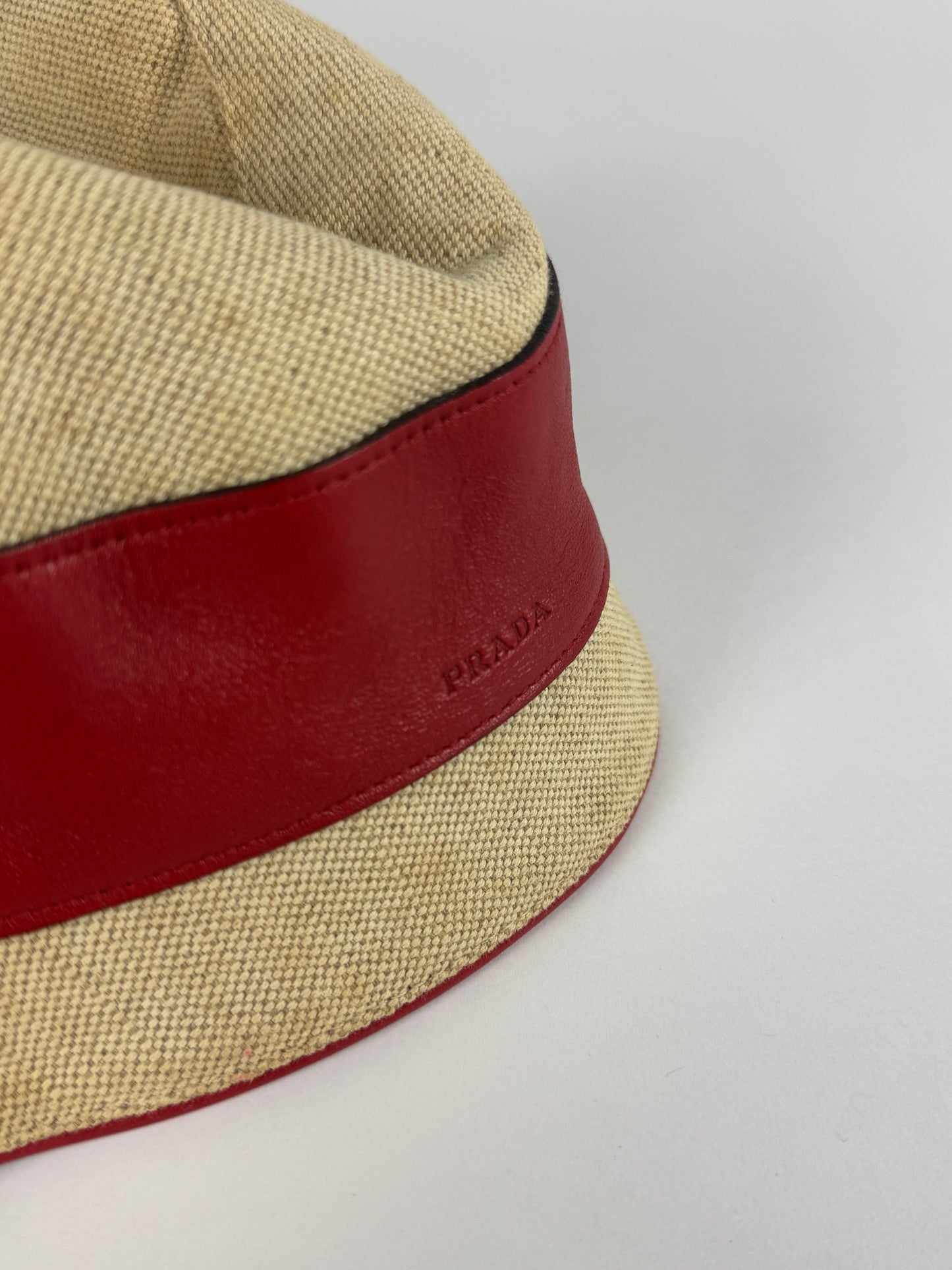 Prada Red Tap Lined Bucket Hat SS 1999 - OS