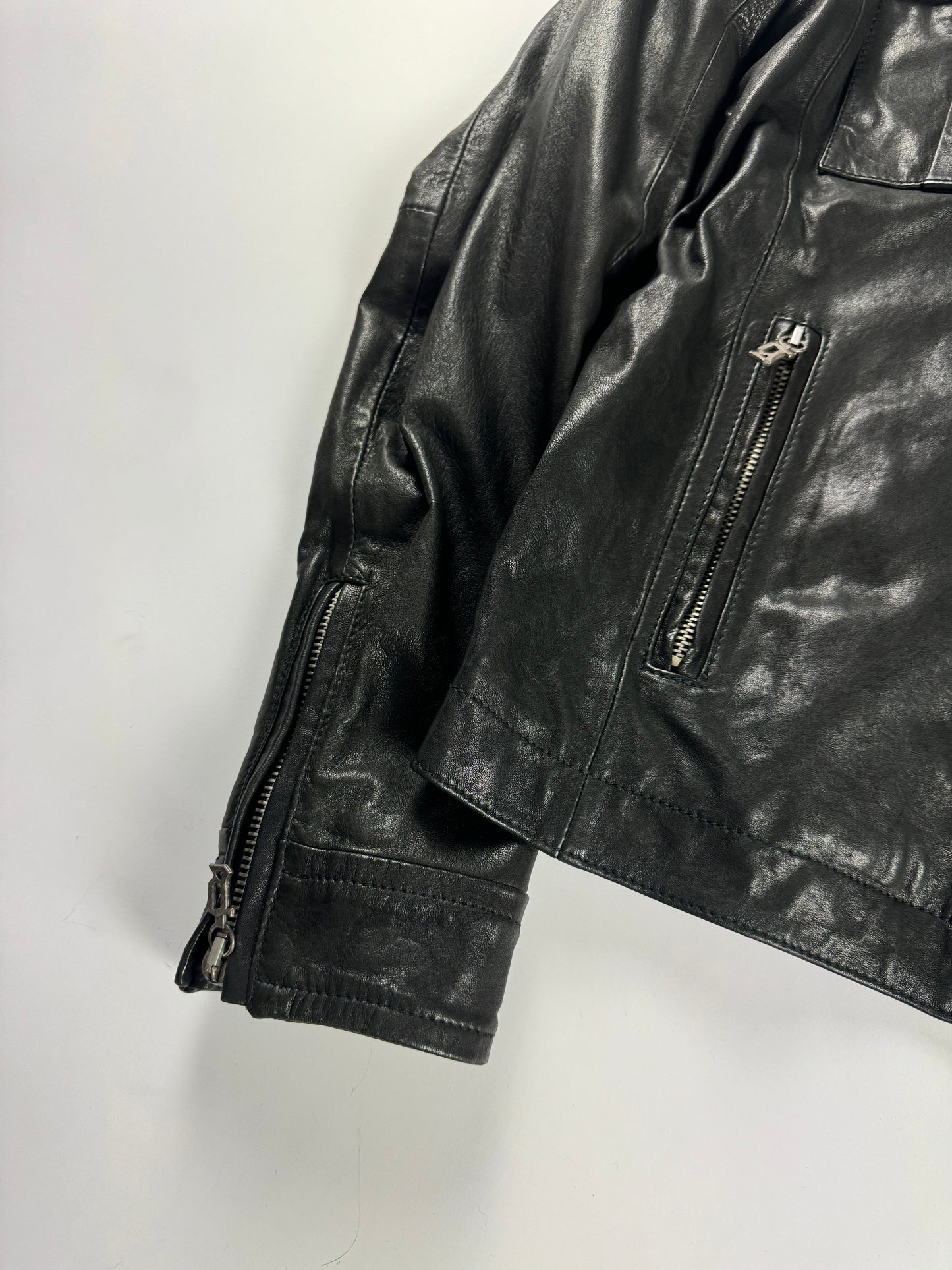 John Galiano Dark Shadow Leather Jacket 2010s - M