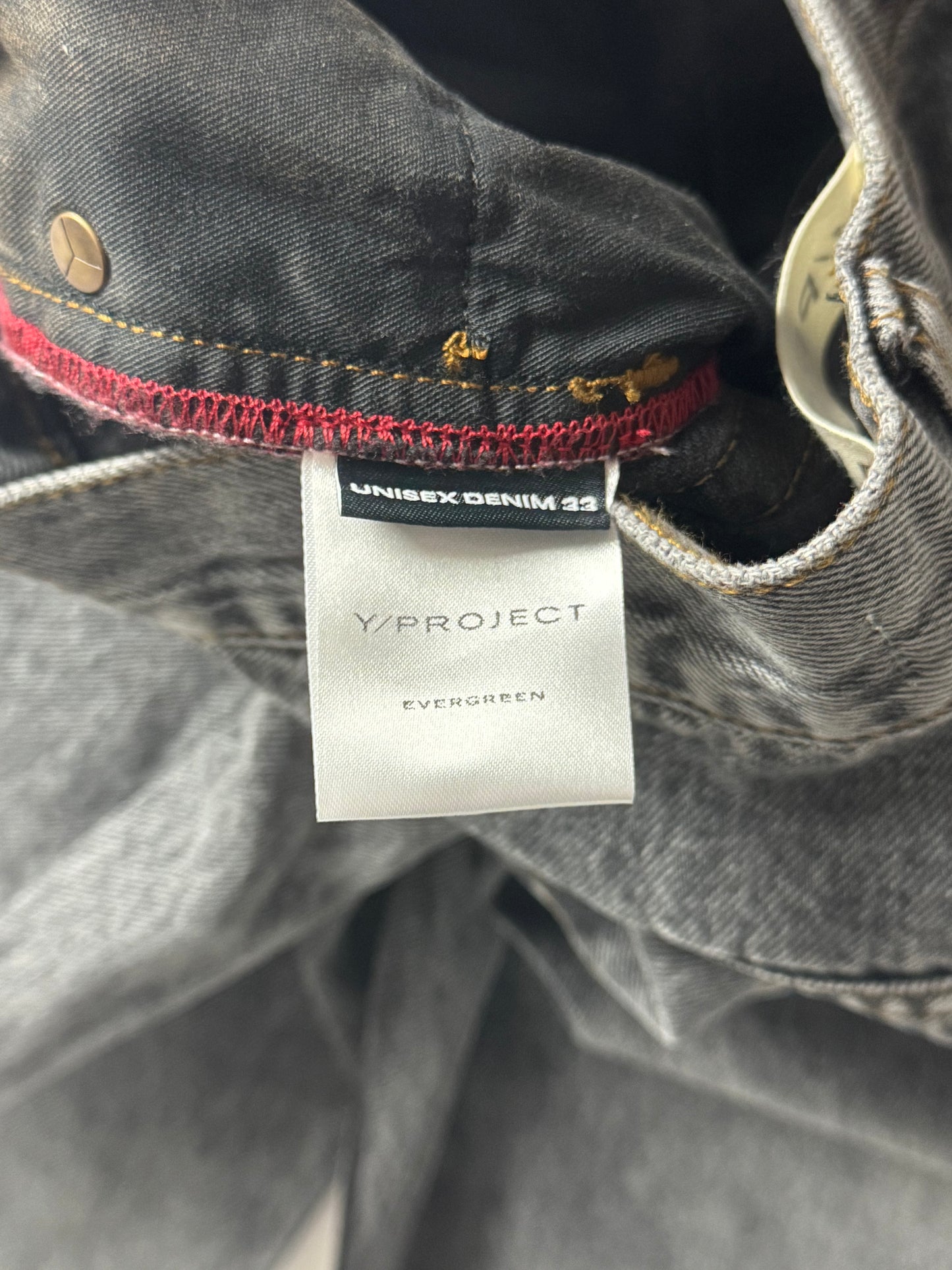 Y/Project Mini Cowboy Cuff Grey Denim Pants SS 2023 - 33 US