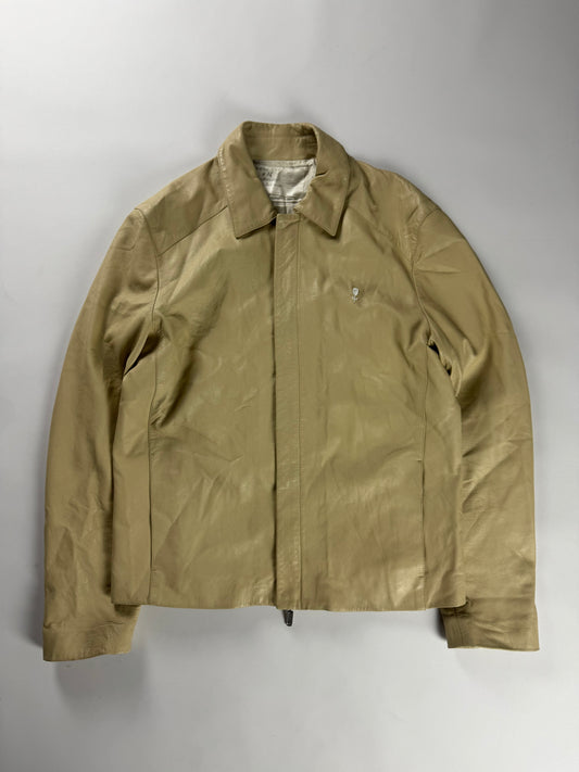 Givenchy Flower Embroidery Cream Leather Jacket SS 2005 - M