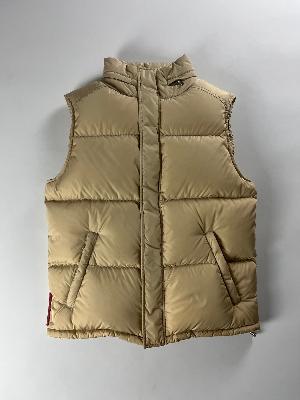 Prada Linea Rossa Cream Puffer Vest 2000s - M