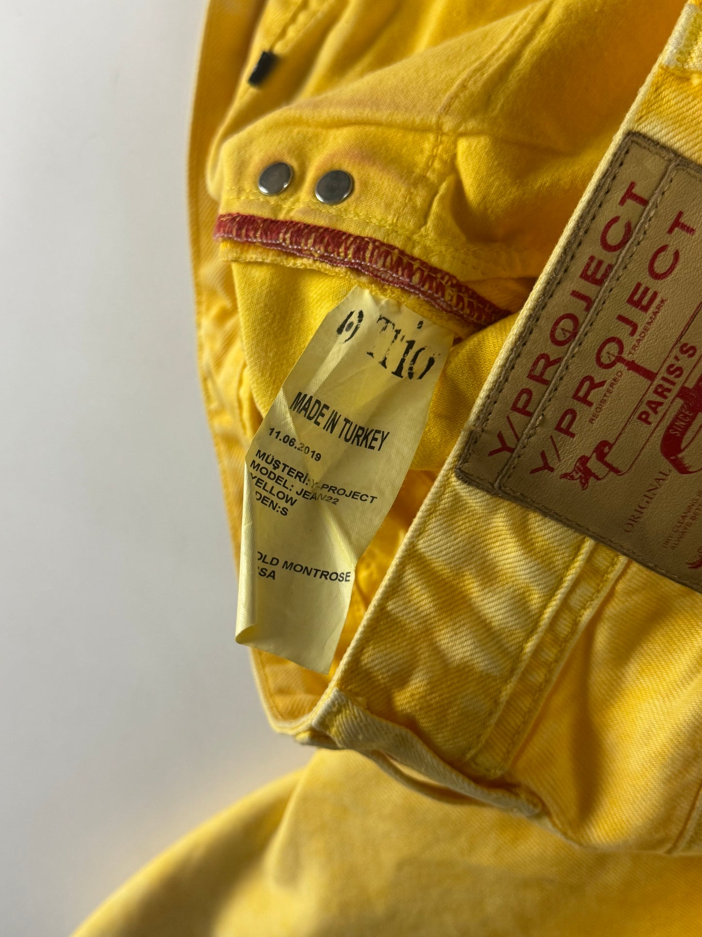Y/Project Sample Double Pocket Yellow Pants SS 2020 - S