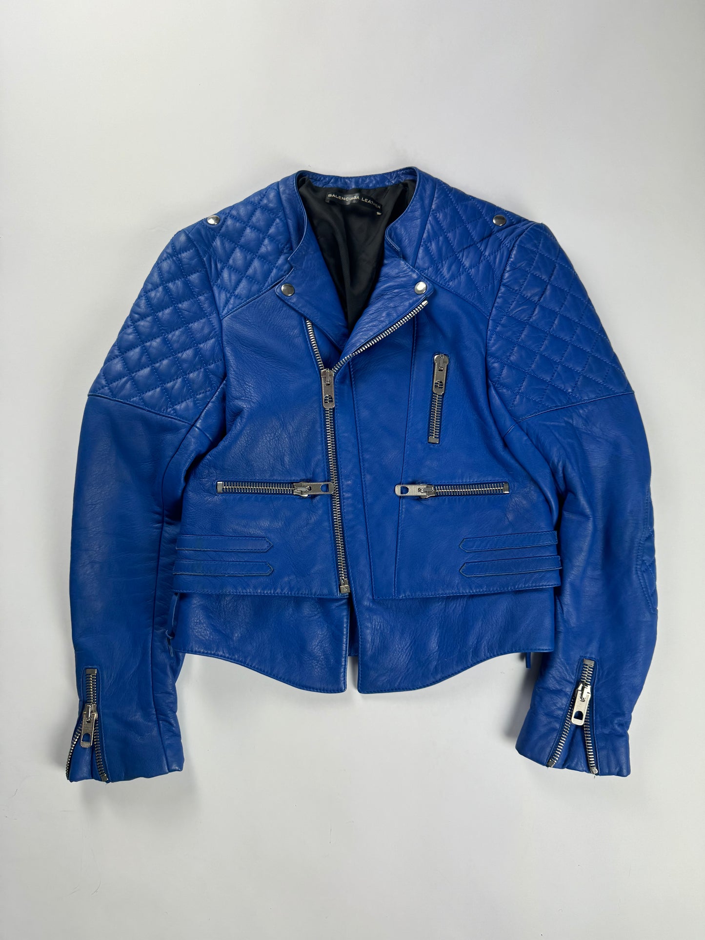 Balenciaga Nicolas Ghesquière Perfecto Royal Blue Leather Cobalt Rider SS 2011 - XS