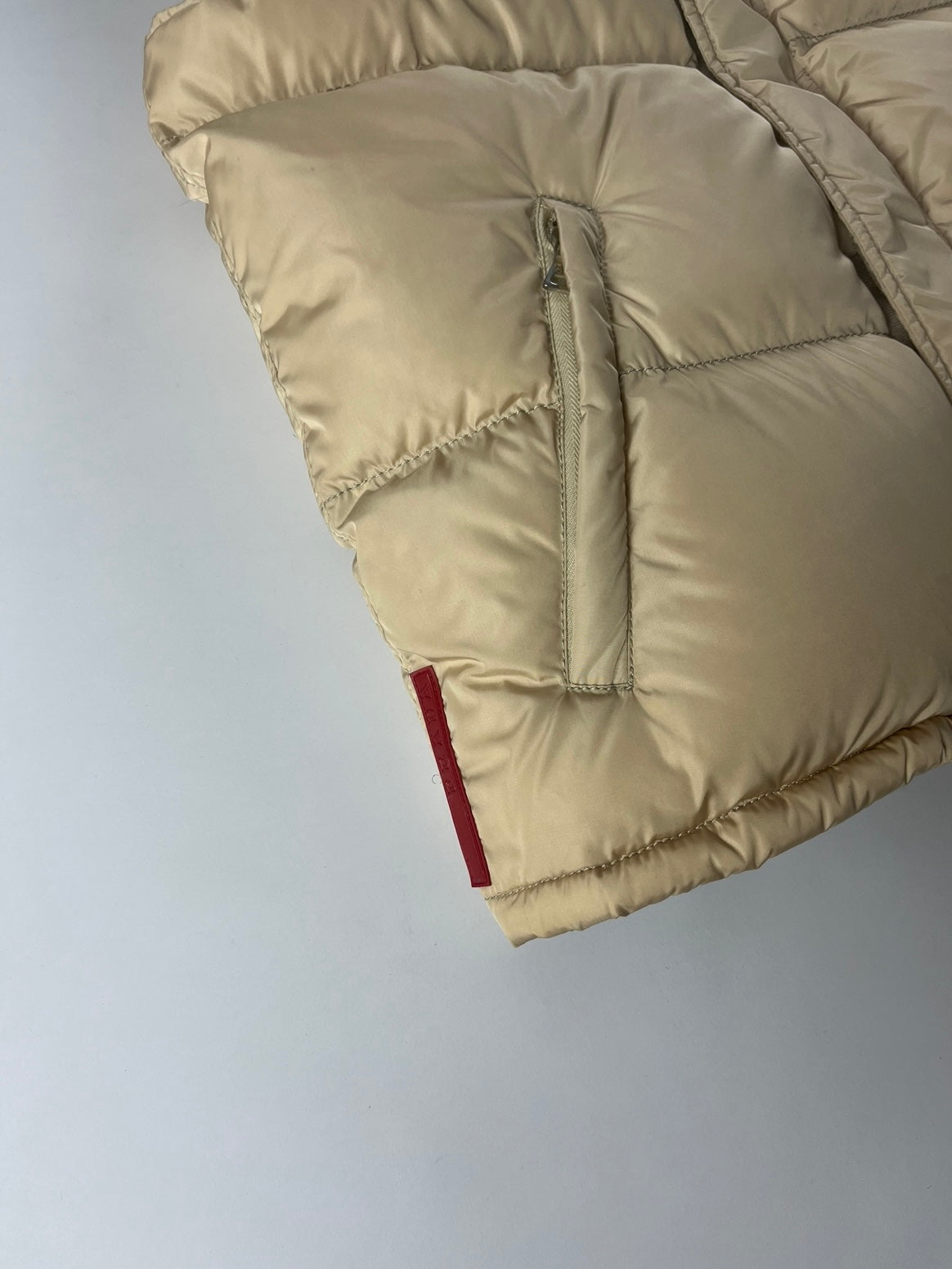 Prada Linea Rossa Cream Puffer Vest 2000s - M