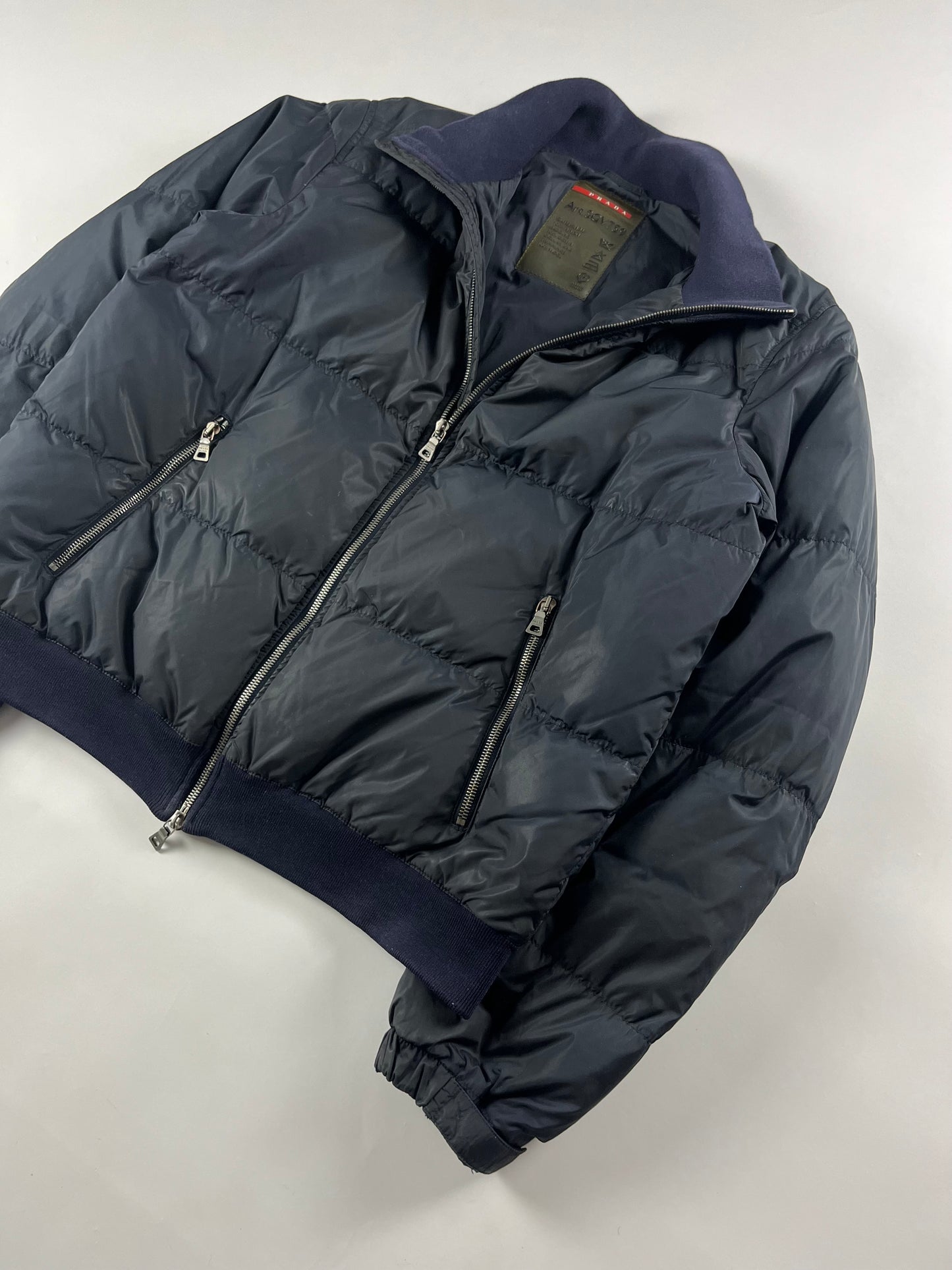 Prada Linea Rossa Navy Puffer Jacket - M