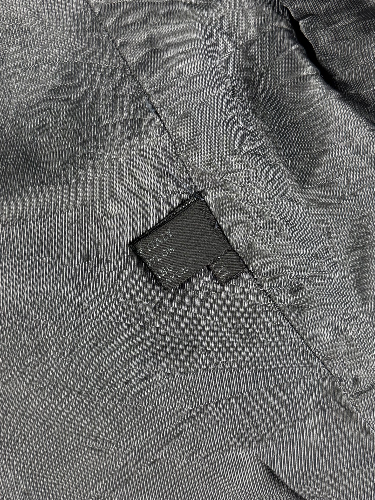 Prada Slate Grey Iridescent Nylon Patch Pockets Chore Overshirt Coat 1990s - XXL