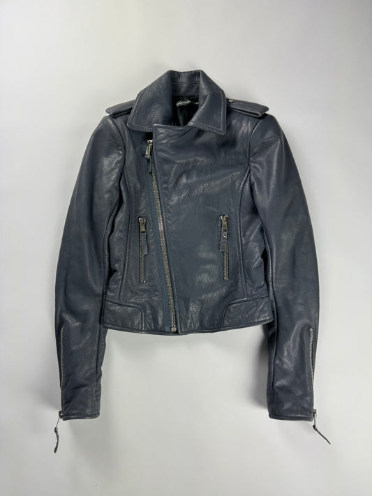 Balenciaga Nicolas Ghesquière Perfecto Marine Leather Jacket FW 2012 - XS