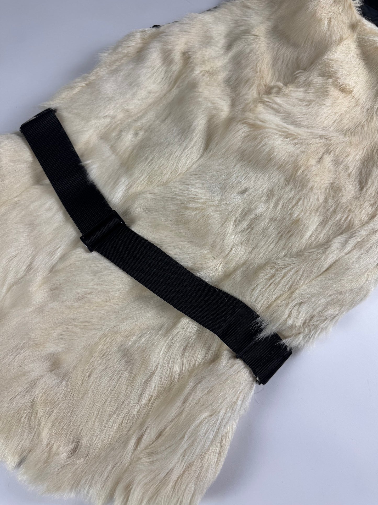 Prada Linea Rossa Kid Fur Hooded Sleeveless Jacket FW 1999 - S