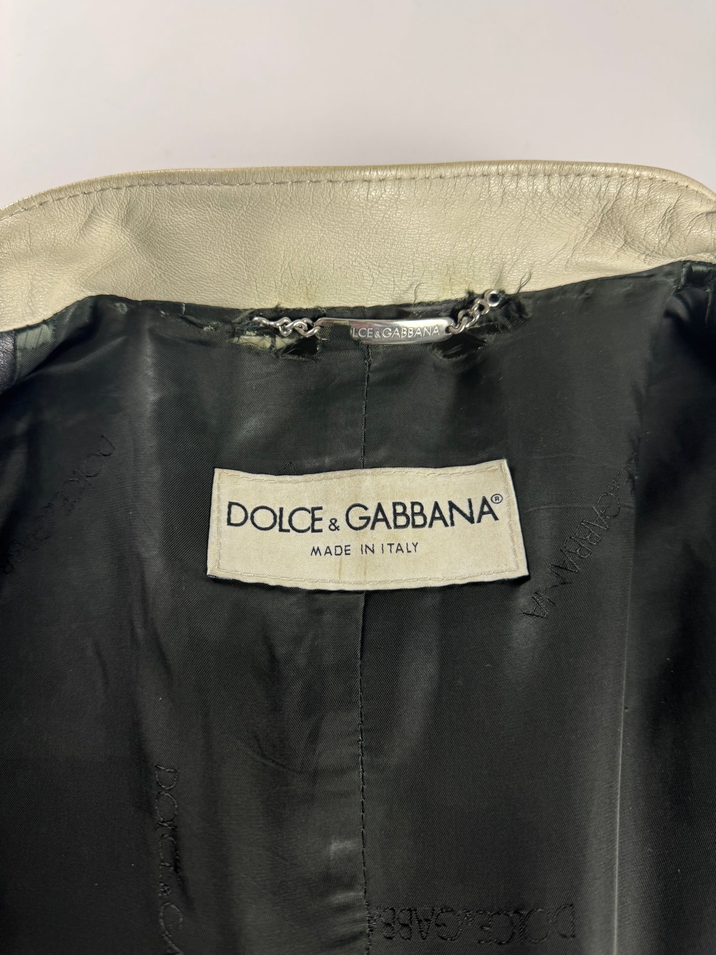 Dolce & Gabbana Leather Blue Motorcycle Biker Jacket SS 2001 - M