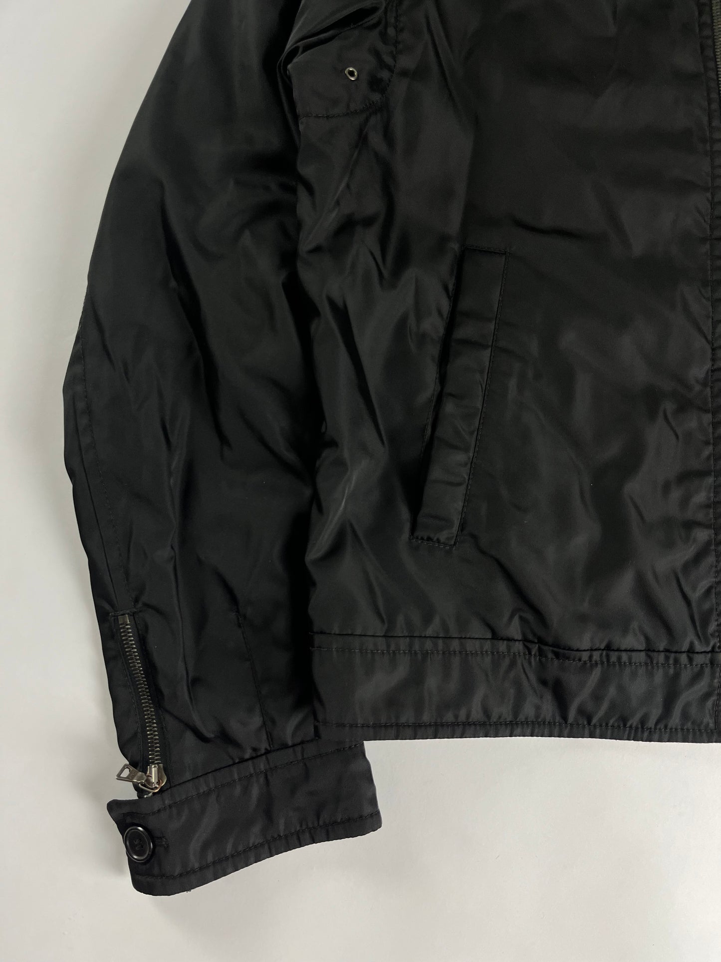 Prada Essential Black Work Trucker Jacket 2000s - L