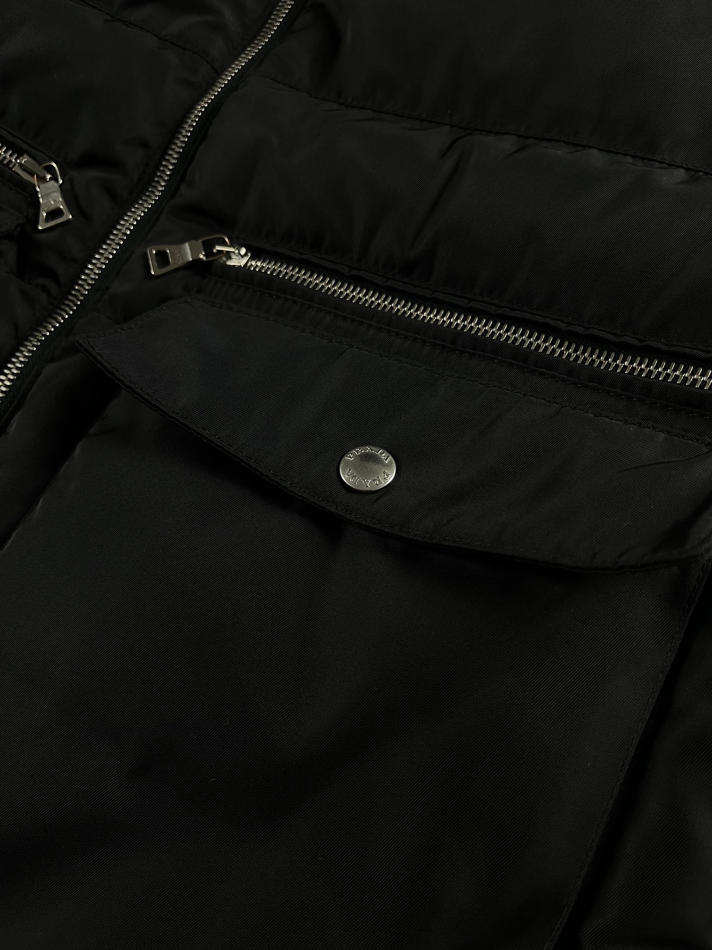 Prada Nylon Leather Padded Down Jacket FW 2010 - L