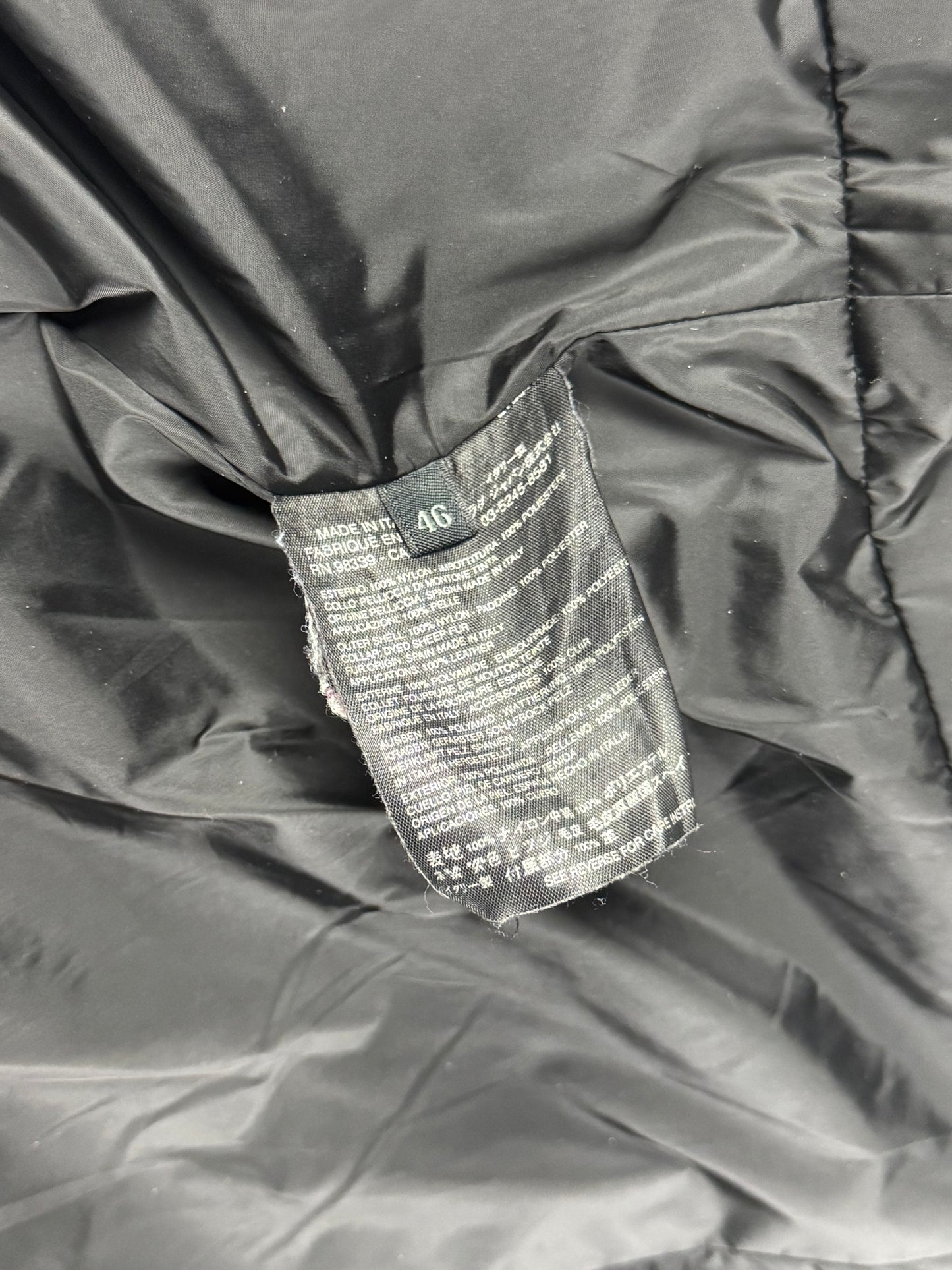 Prada Fur Collar Double Zip Nylon Long Coat 2000s - S