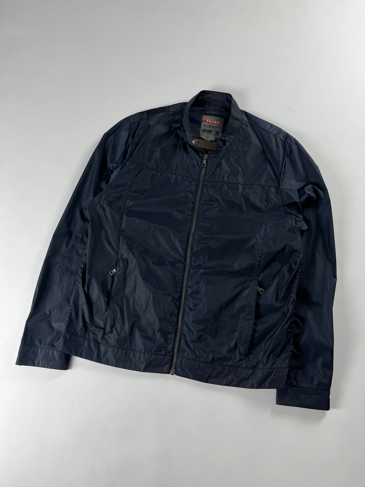 Prada Navy Nylon Moto Jacket SS 2009 - M