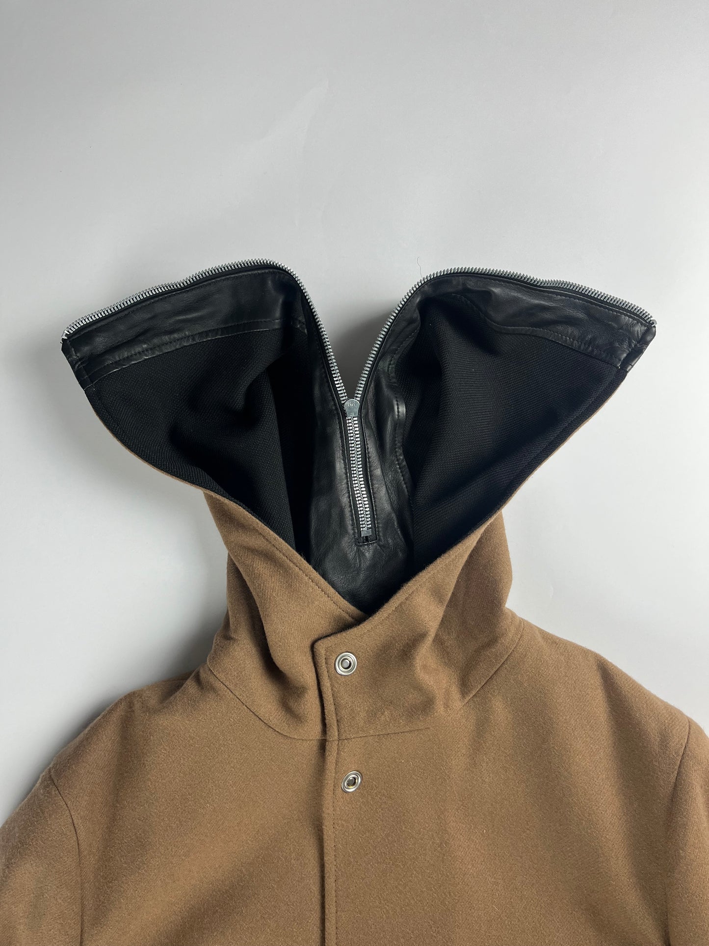 Balenciaga Leather Trimmed Multi-Zip Camel Coat FW 2011 - L