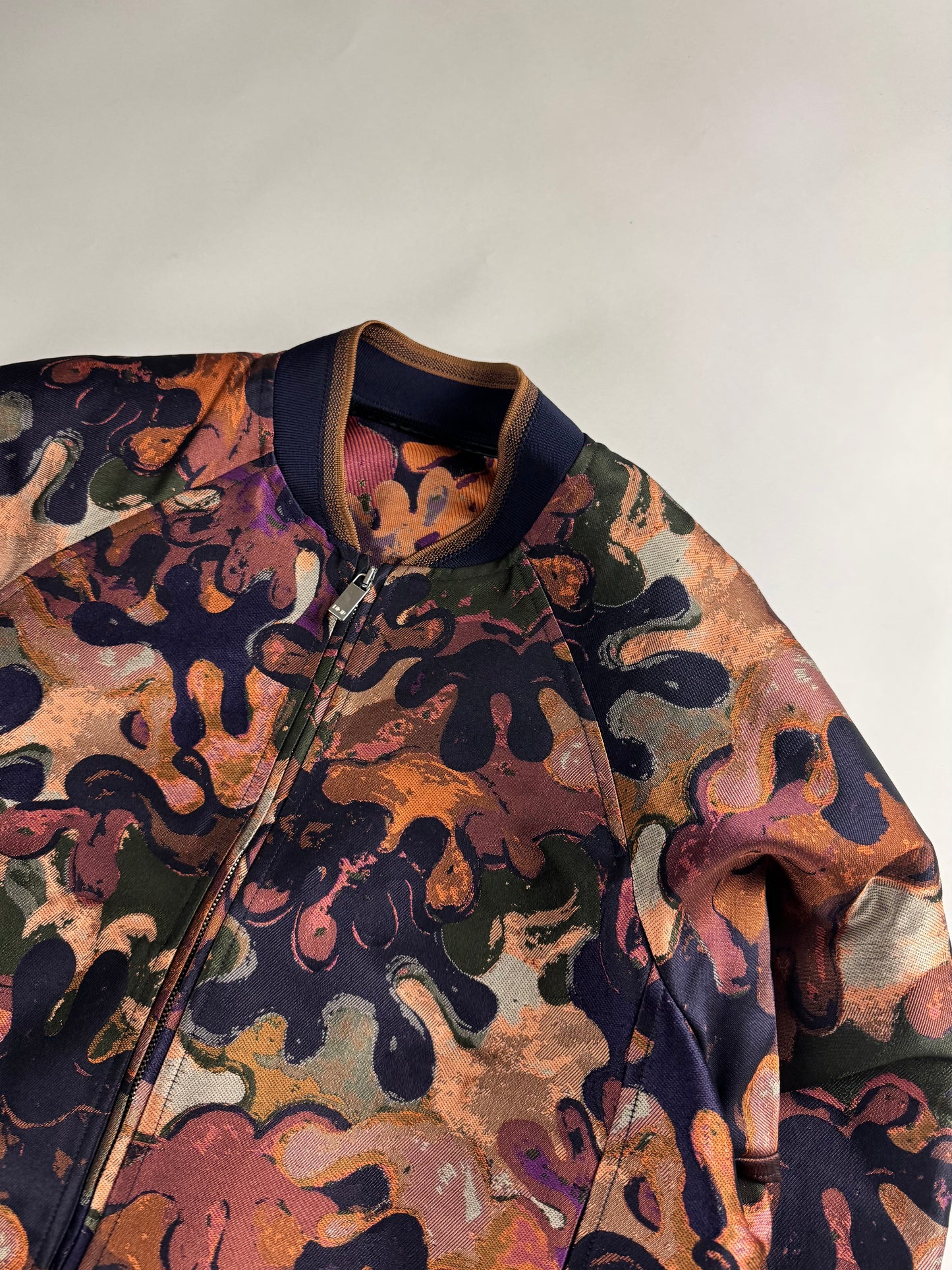 Dior Homme Sample Peter Doig Camo Double Zip Bomber Jacket FW 2021 - M