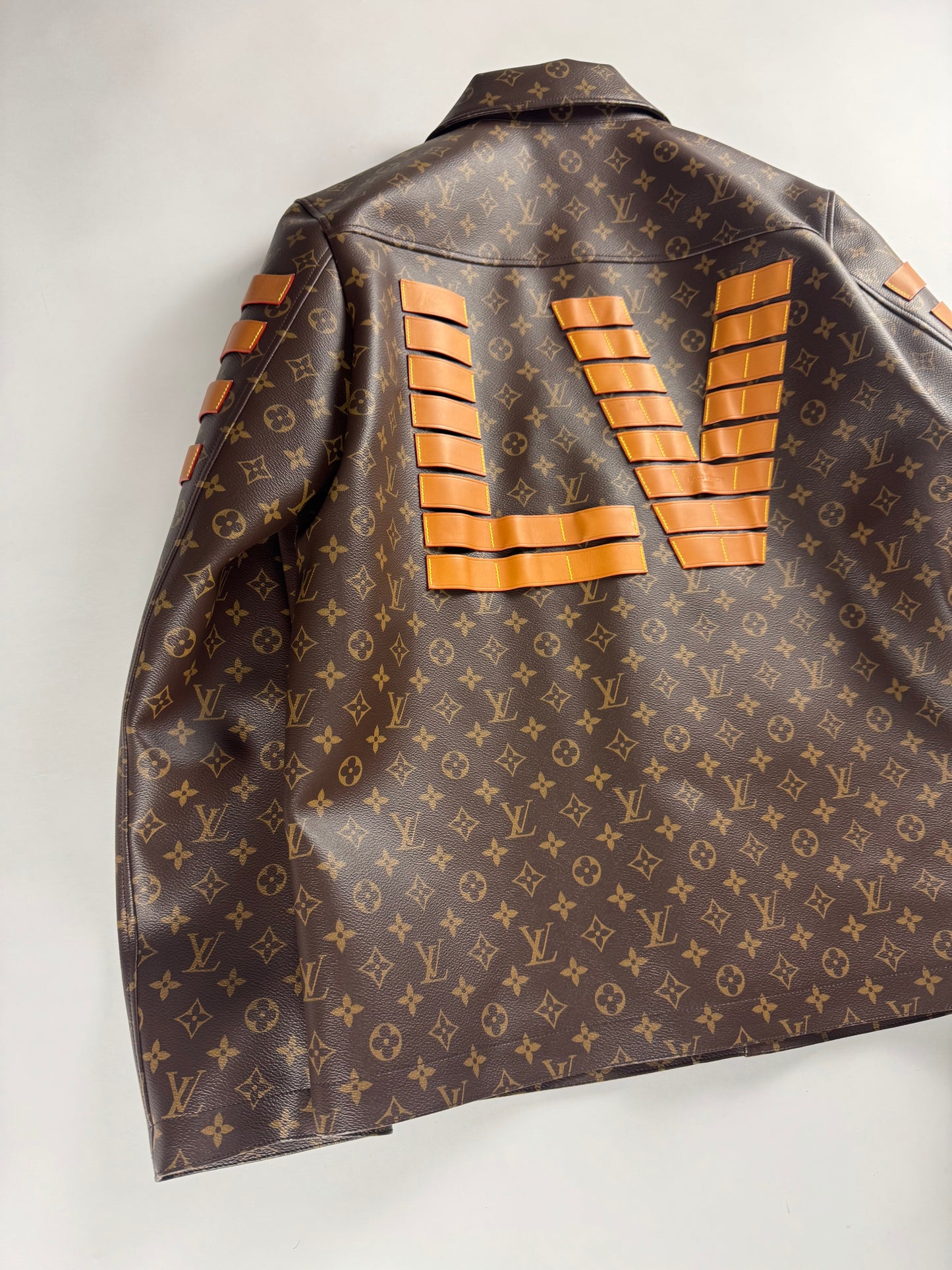 Louis Vuitton Nigo LV toile Monogram Military Leather Jacket Resort 2022 - L