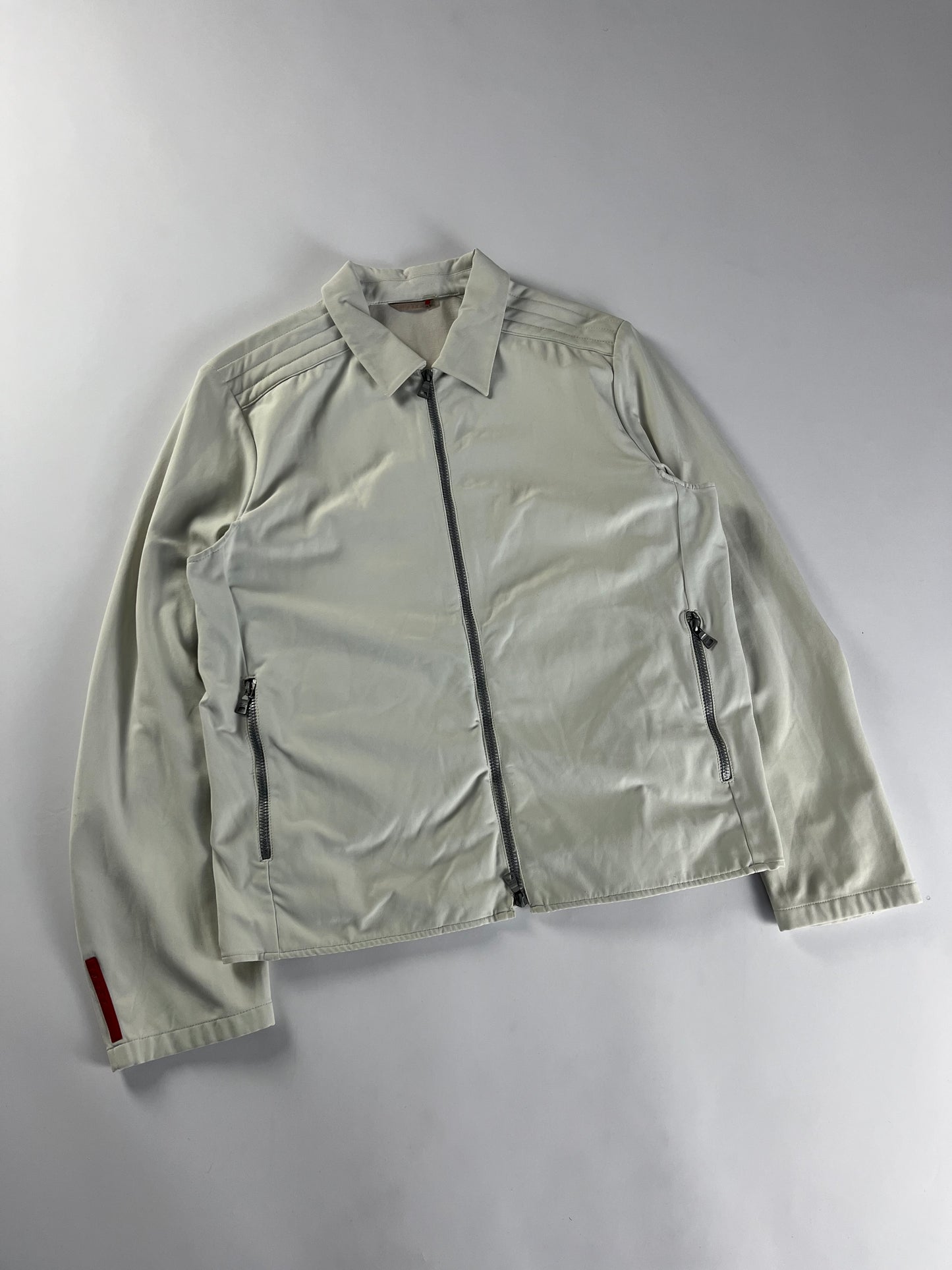 Prada Linea Rossa Ribbed Shoulder Nylon Jacket SS 2000 - L