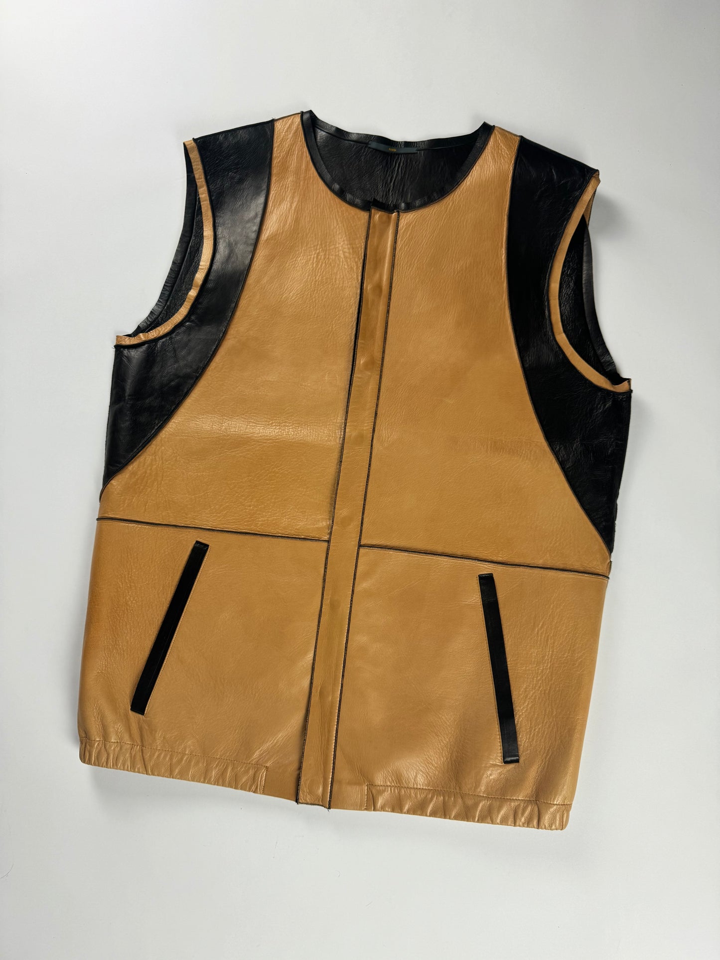 Fendi Sample Roma Racer Leather Layer Gilet SS 2013 - M