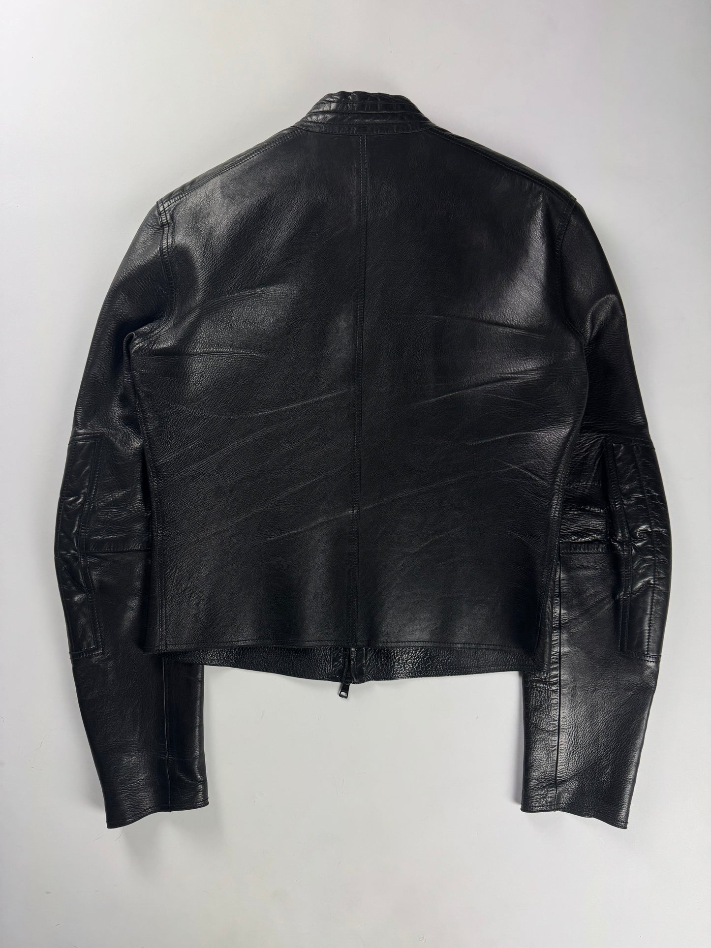 Gucci Tom Ford Pure Dark Soft Leather Padded Shoulder Biker Jacket SS 1999 - M